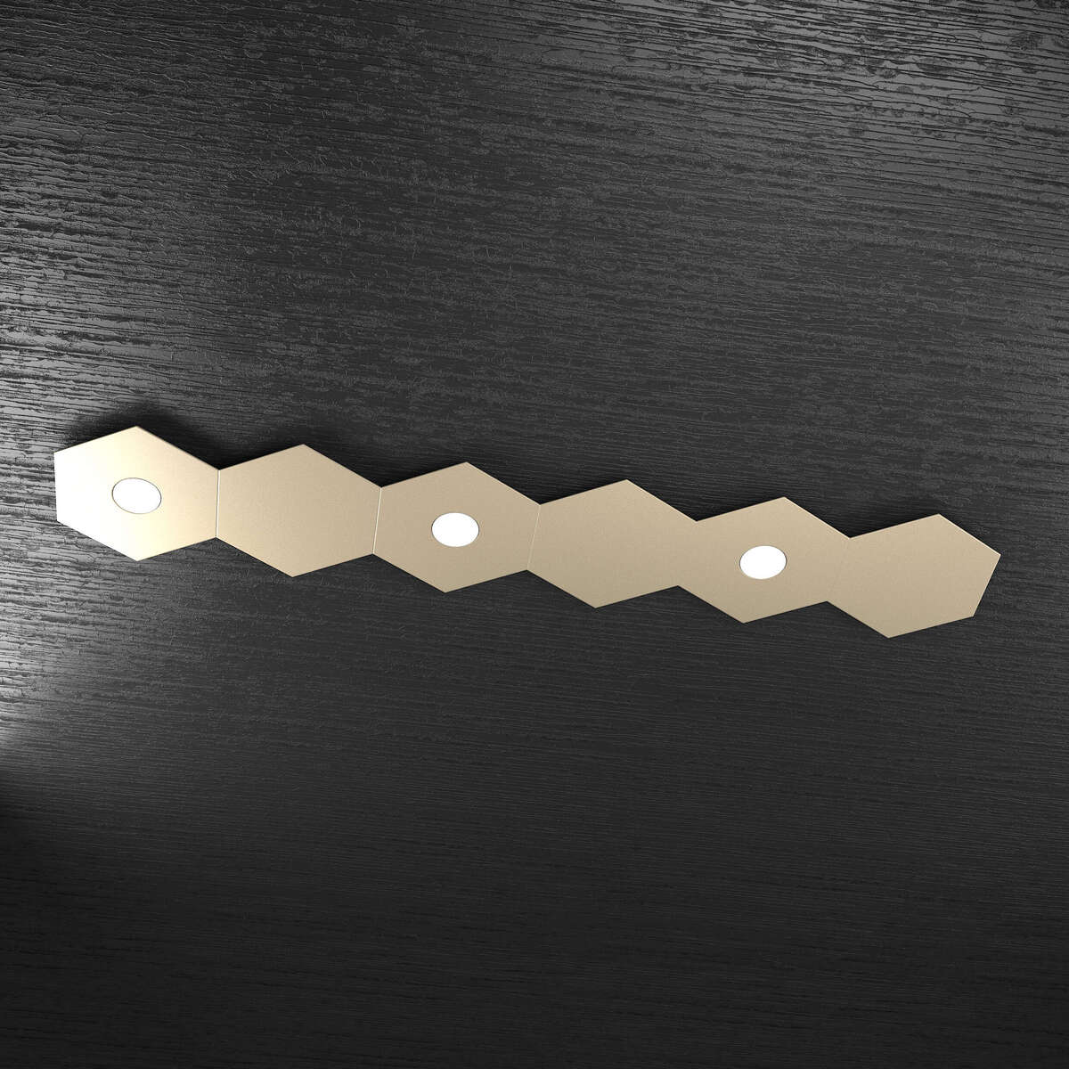 1142/3L3D-SA HEXAGON APPLIQUE/PLAFONIERA 3 LUCI + 3 DECORATIVO SABBIA