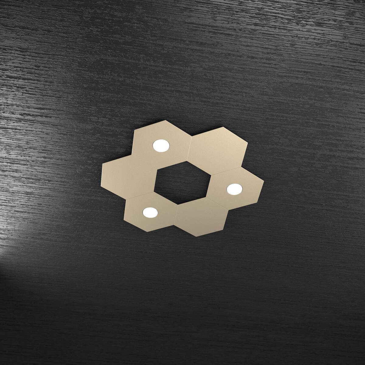 1142/3L3D-SA HEXAGON APPLIQUE/PLAFONIERA 3 LUCI + 3 DECORATIVO SABBIA