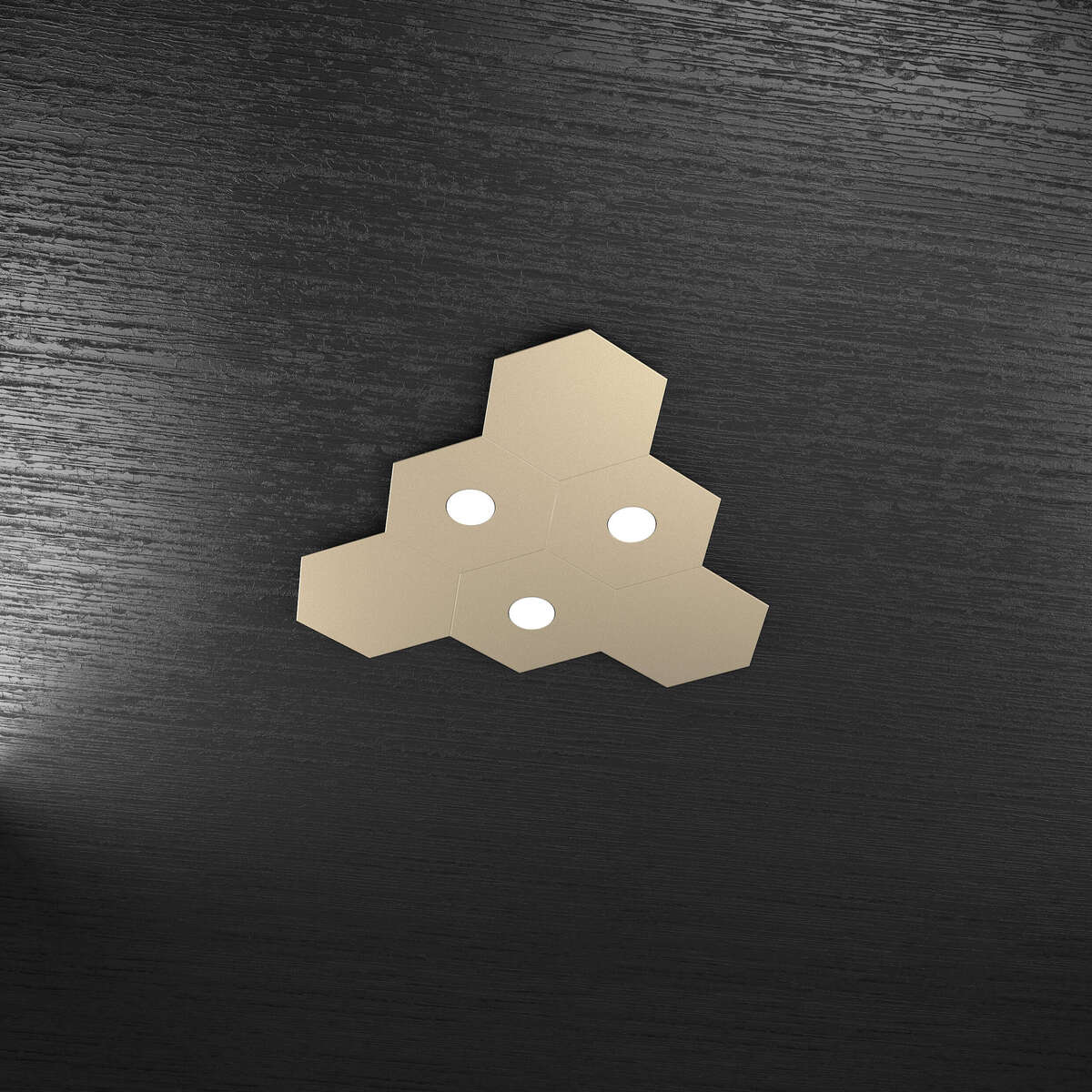 1142/3L3D-SA HEXAGON APPLIQUE/PLAFONIERA 3 LUCI + 3 DECORATIVO SABBIA