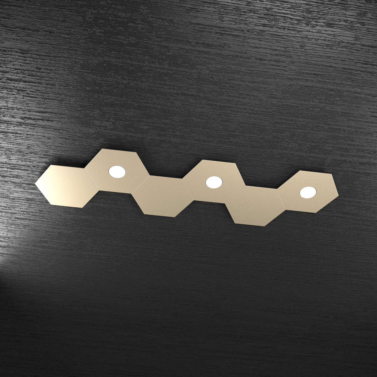 1142/3L3D-SA HEXAGON APPLIQUE/PLAFONIERA 3 LUCI + 3 DECORATIVO SABBIA