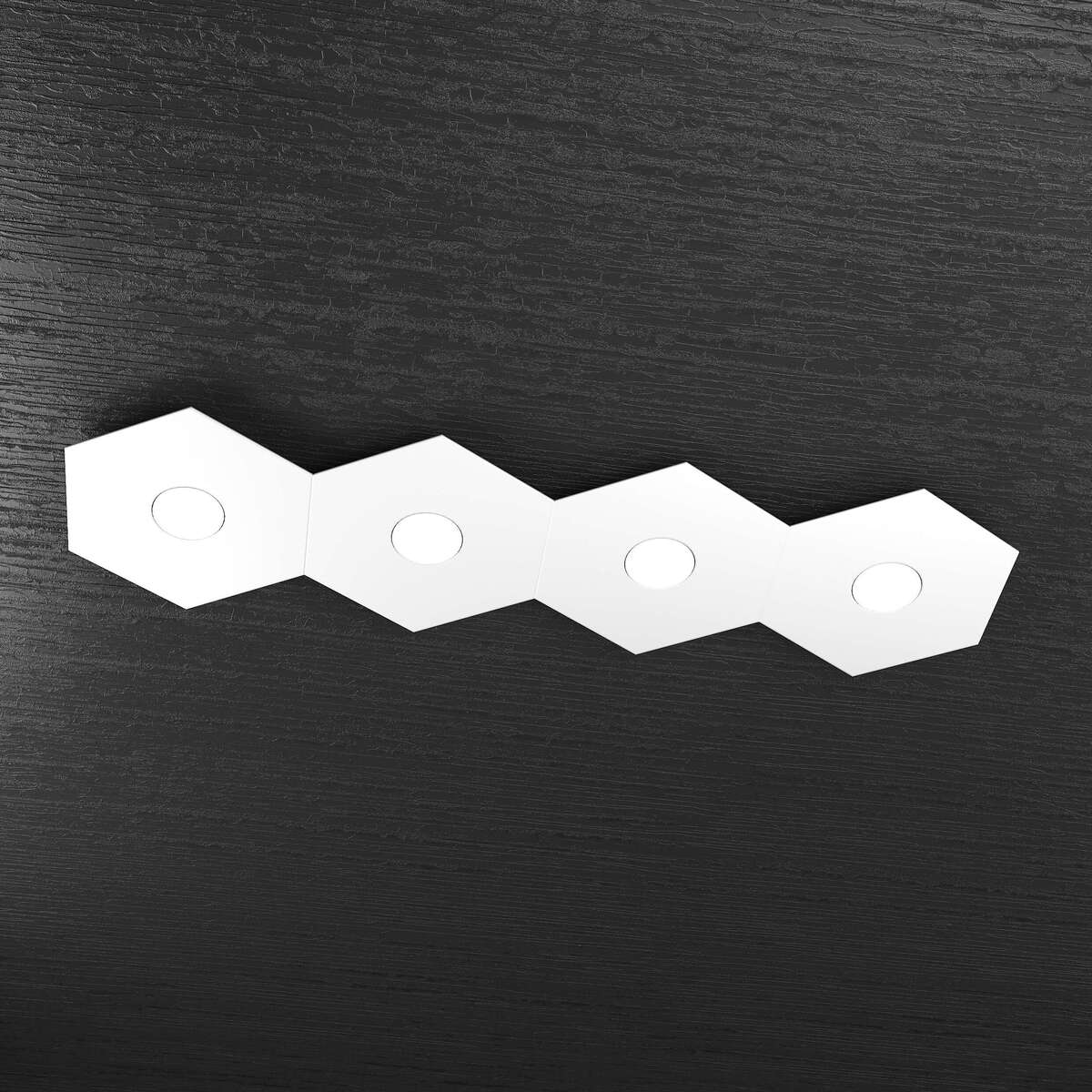 1142/4L-BI HEXAGON APPLIQUE/PLAFONIERA 4 LUCI BIANCO