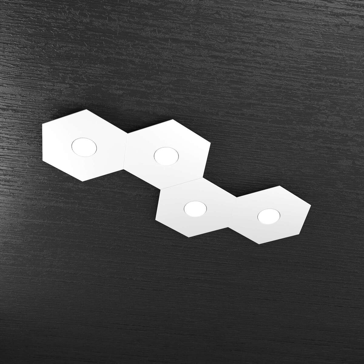 1142/4L-BI HEXAGON APPLIQUE/PLAFONIERA 4 LUCI BIANCO