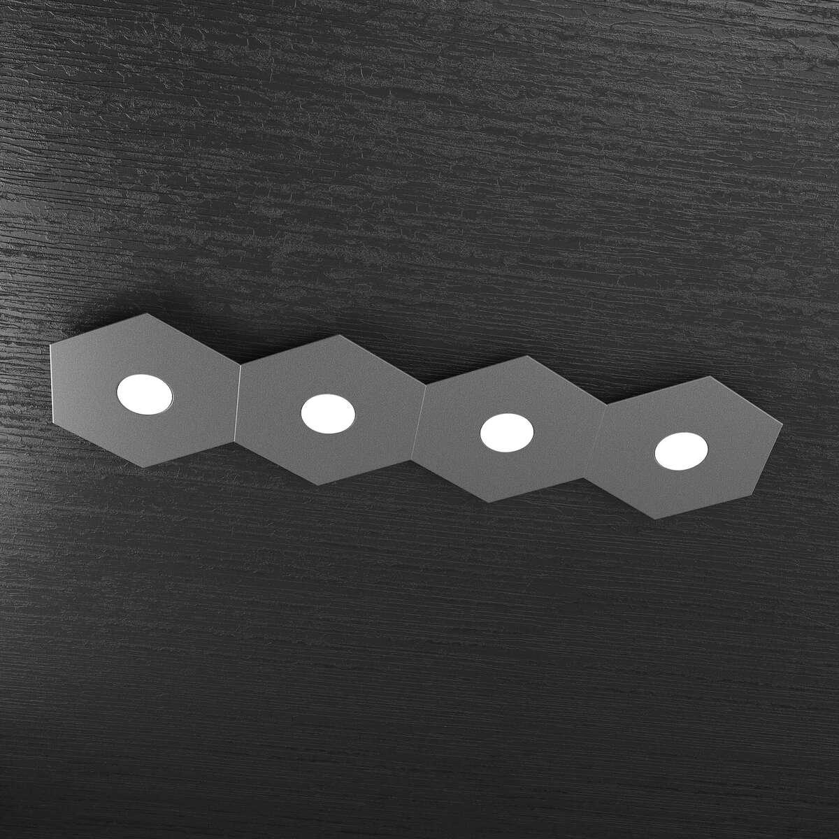 1142/4L-GA HEXAGON APPLIQUE/PLAFONIERA 4 LUCI GRIGIO ANTRACITE