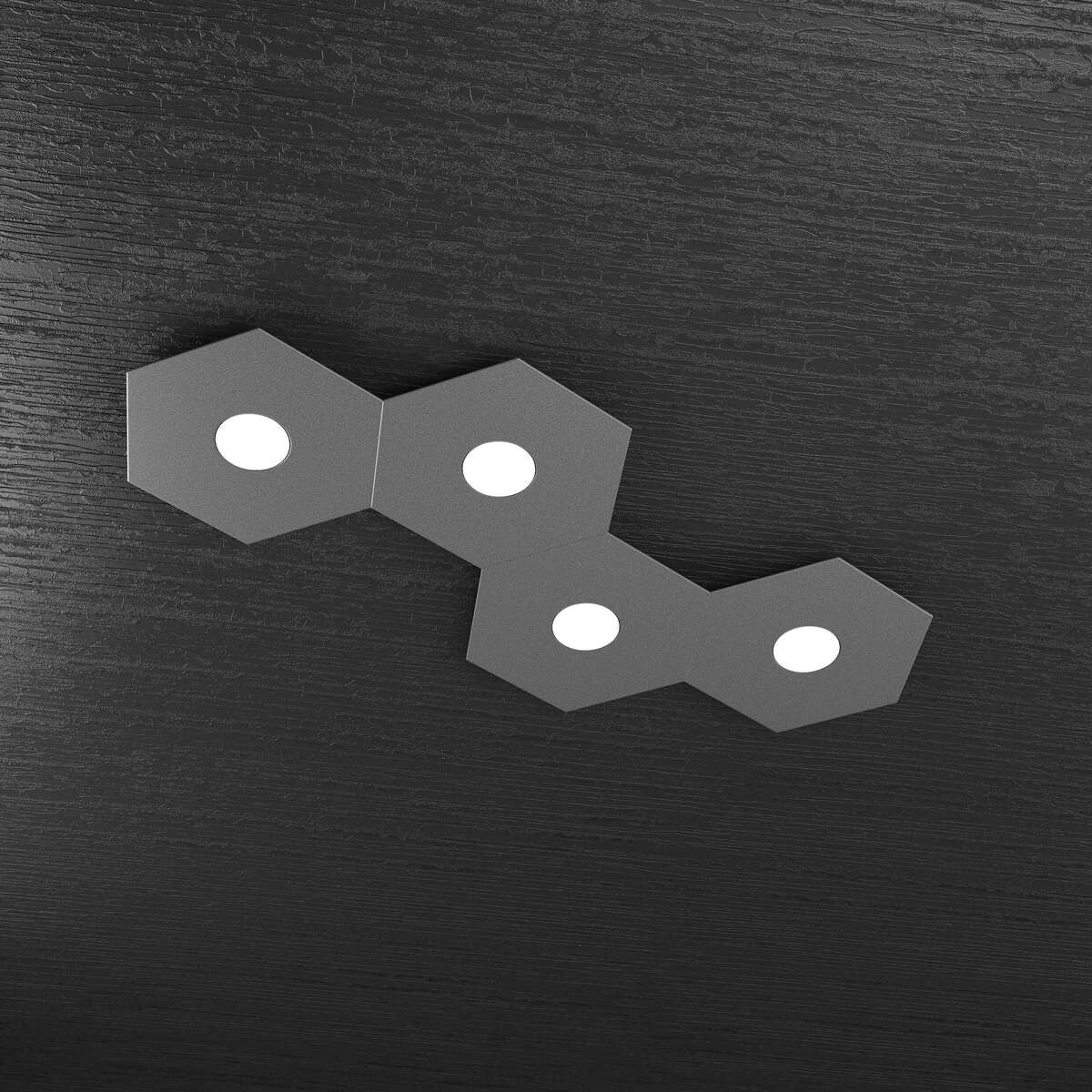 1142/4L-GA HEXAGON APPLIQUE/PLAFONIERA 4 LUCI GRIGIO ANTRACITE