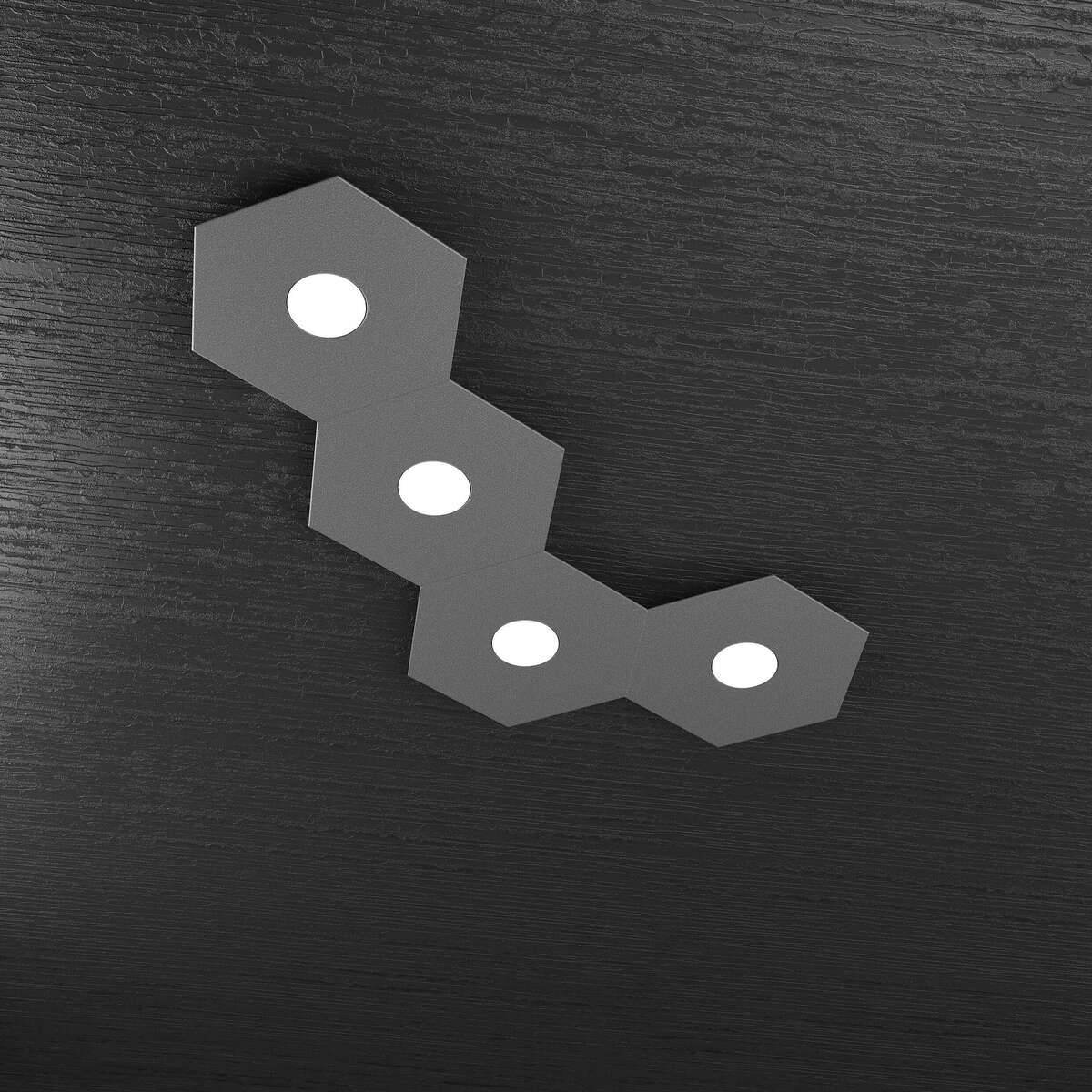 1142/4L-GA HEXAGON APPLIQUE/PLAFONIERA 4 LUCI GRIGIO ANTRACITE