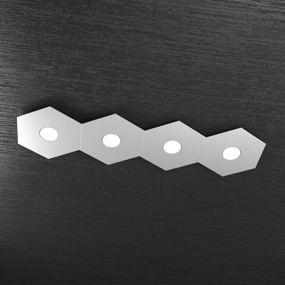 1142/4L-GR HEXAGON APPLIQUE/PLAFONIERA 4 LUCI GRIGIO