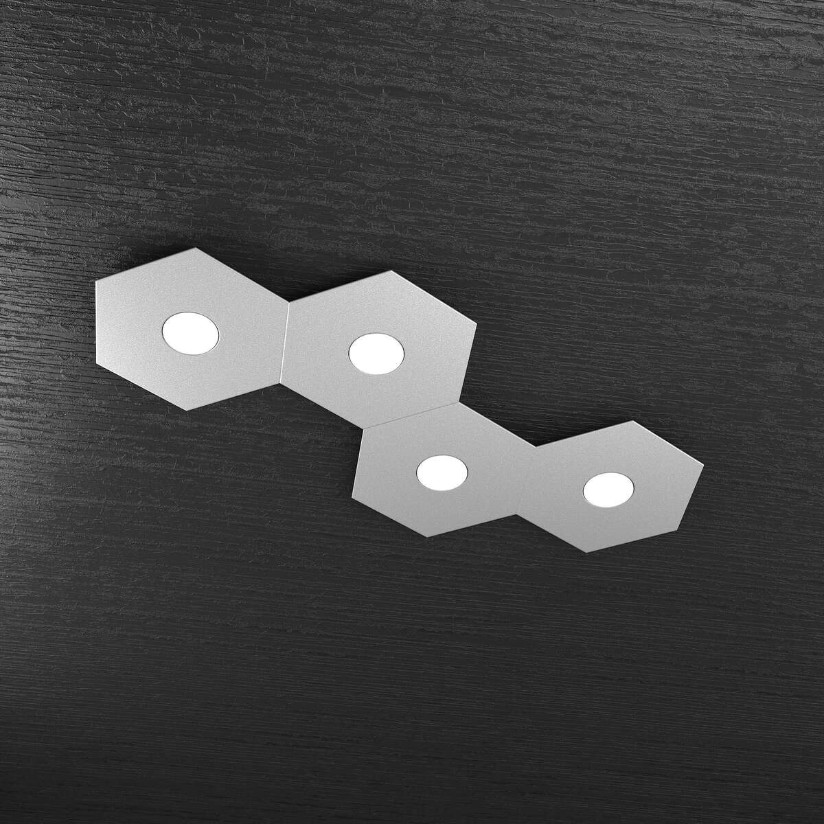 1142/4L-GR HEXAGON APPLIQUE/PLAFONIERA 4 LUCI GRIGIO