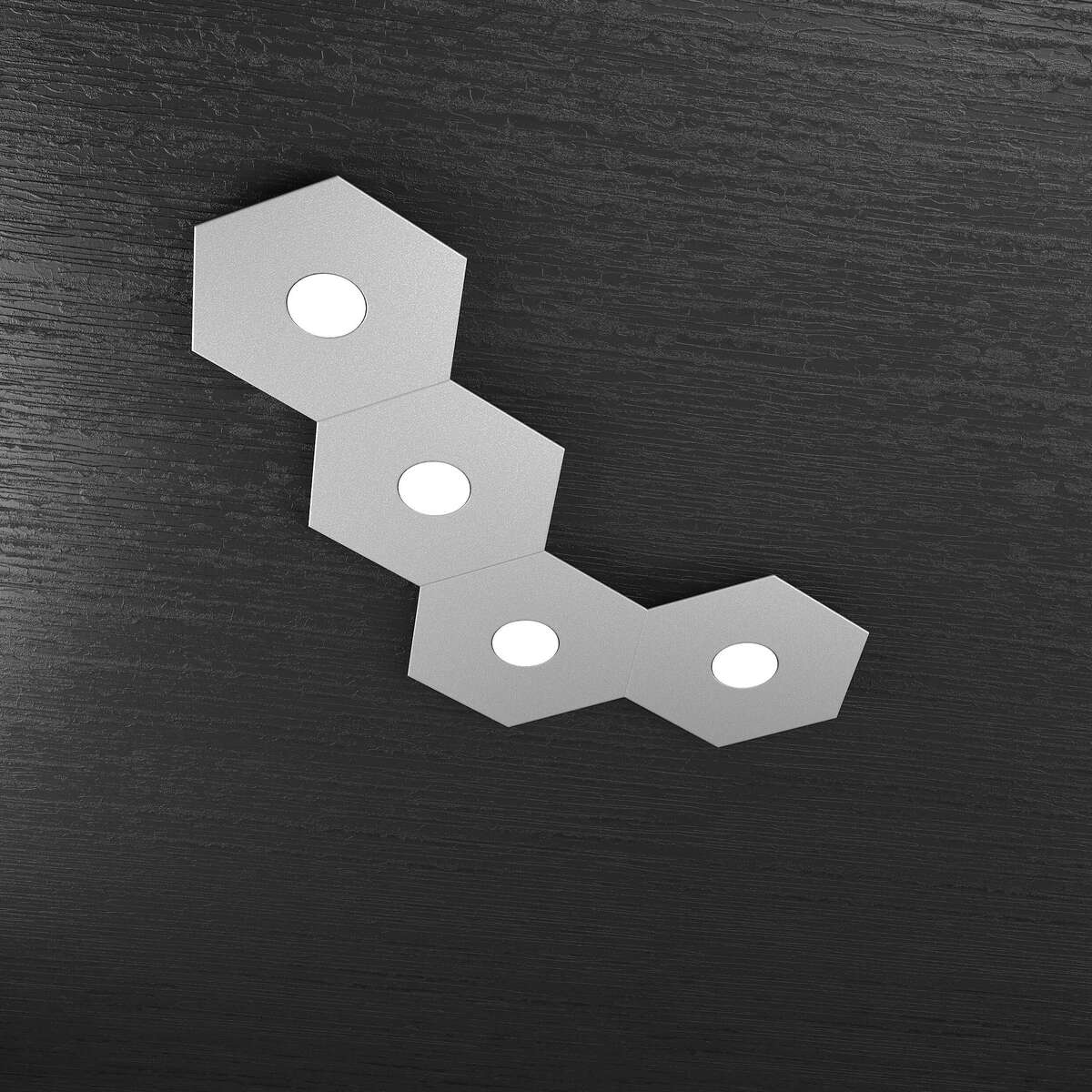 1142/4L-GR HEXAGON APPLIQUE/PLAFONIERA 4 LUCI GRIGIO