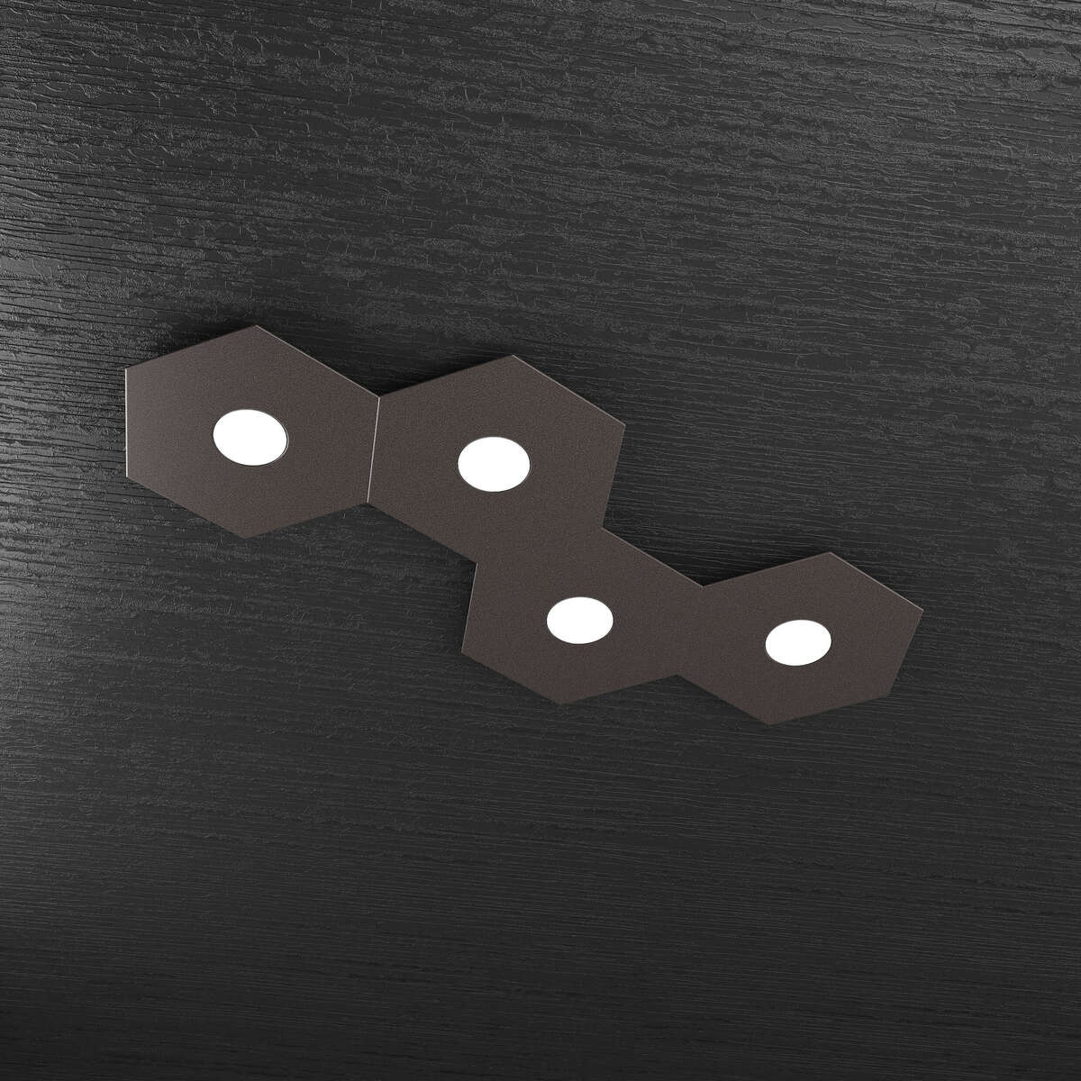 1142/4L-MA HEXAGON APPLIQUE/PLAFONIERA 4 LUCI MARRONE