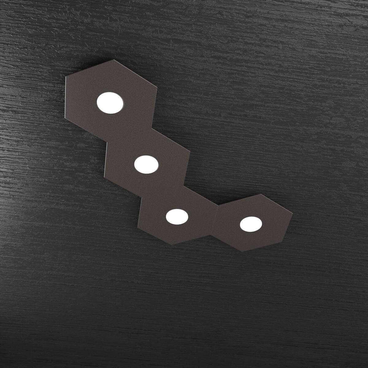 1142/4L-MA HEXAGON APPLIQUE/PLAFONIERA 4 LUCI MARRONE