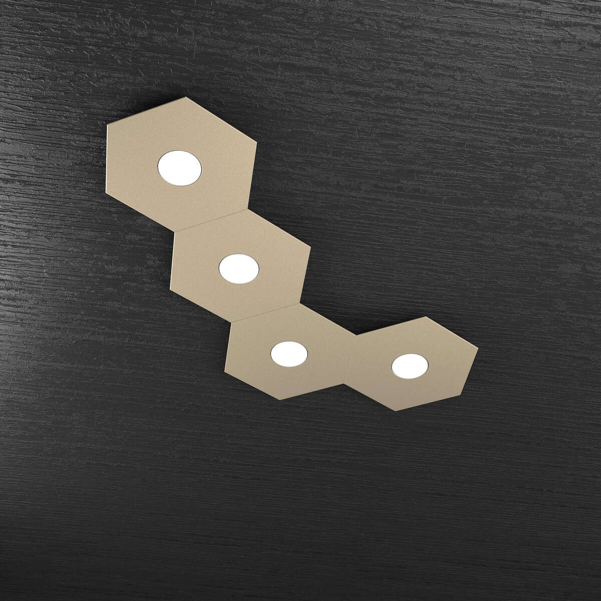 1142/4L-SA HEXAGON APPLIQUE/PLAFONIERA 4 LUCI SABBIA