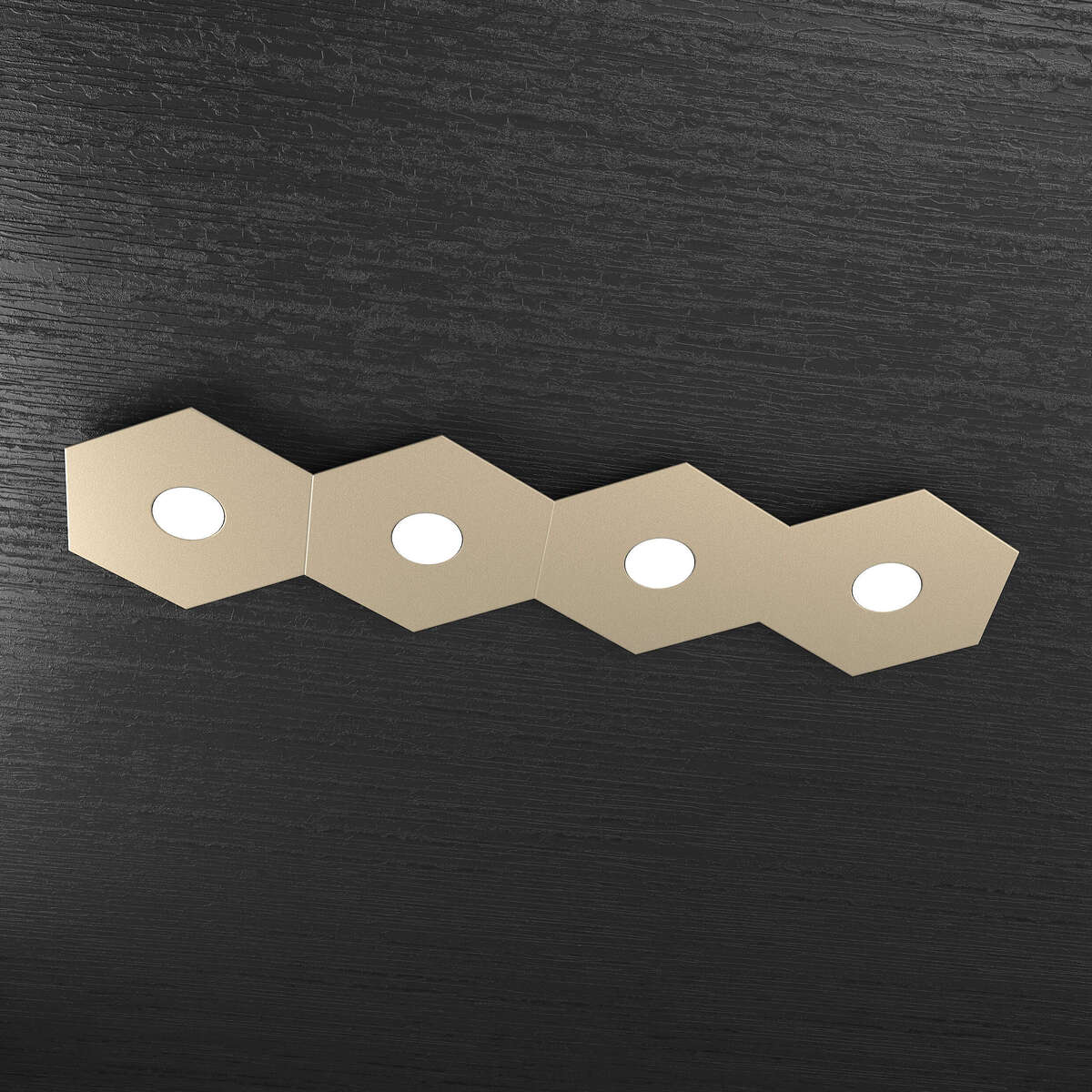1142/4L-SA HEXAGON APPLIQUE/PLAFONIERA 4 LUCI SABBIA