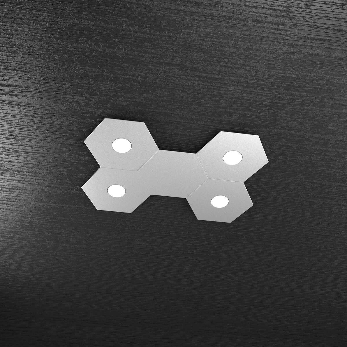 1142/4L1D-GR HEXAGON APPLIQUE/PLAFONIERA 4 LUCI + 1 DECORATIVO GRIGIO