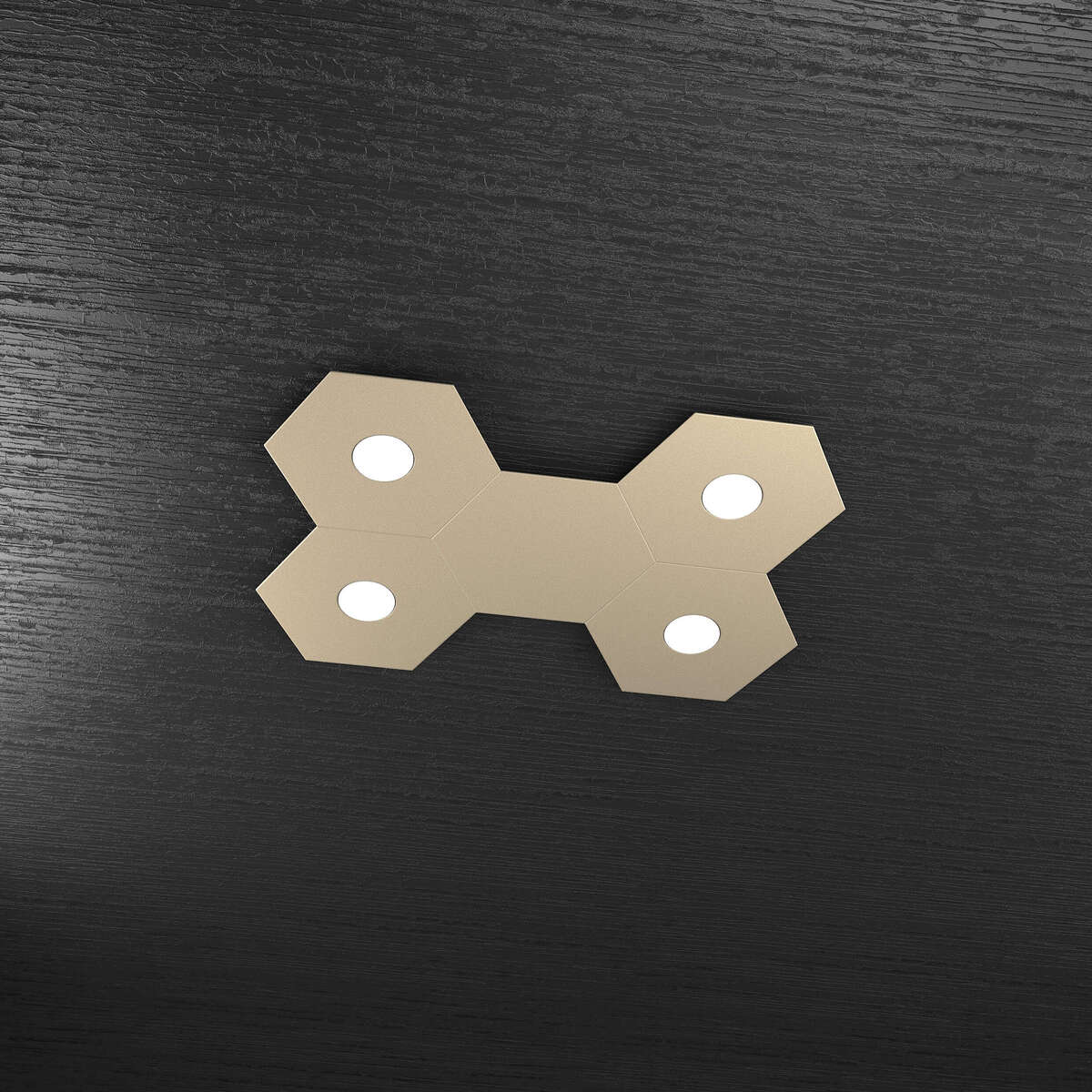 1142/4L1D-SA HEXAGON APPLIQUE/PLAFONIERA 4 LUCI + 1 DECORATIVO SABBIA