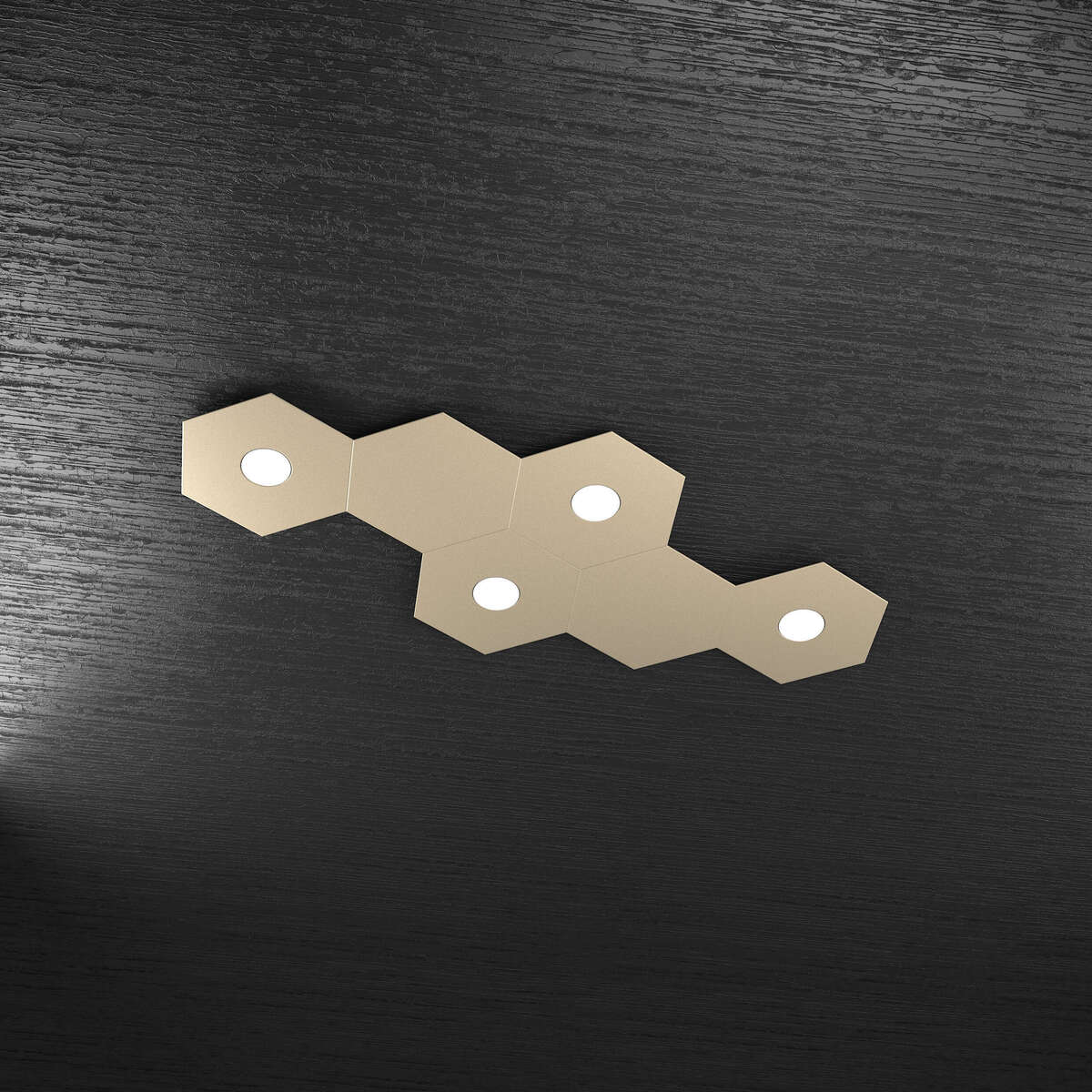 1142/4L2D-SA HEXAGON APPLIQUE/PLAFONIERA 4 LUCI + 2 DECORATIVO SABBIA