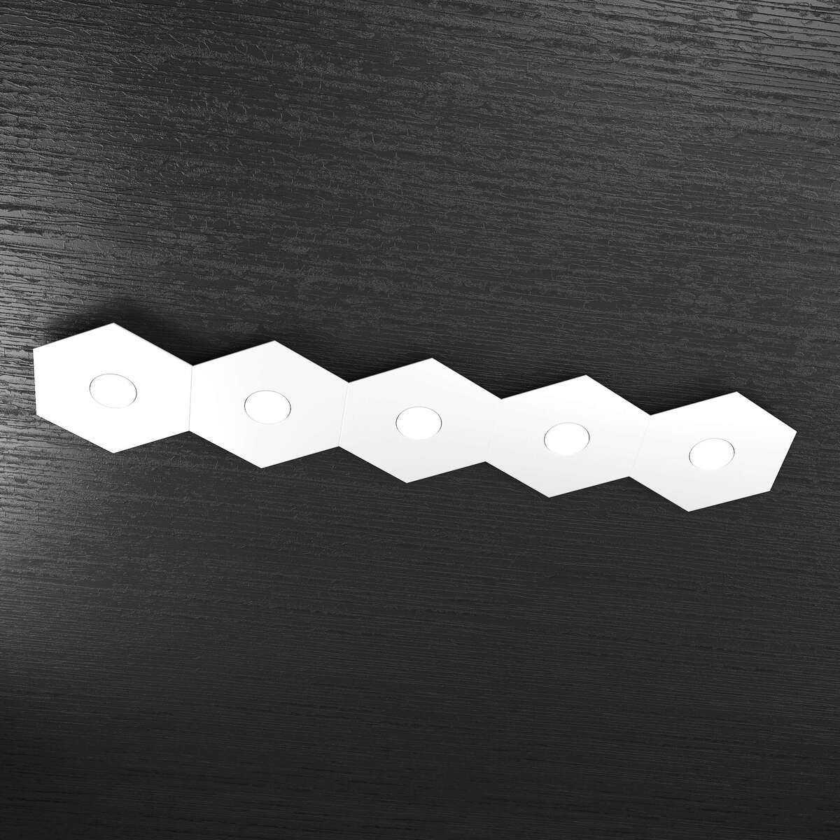 1142/5L-BI HEXAGON APPLIQUE/PLAFONIERA 5 LUCI BIANCO