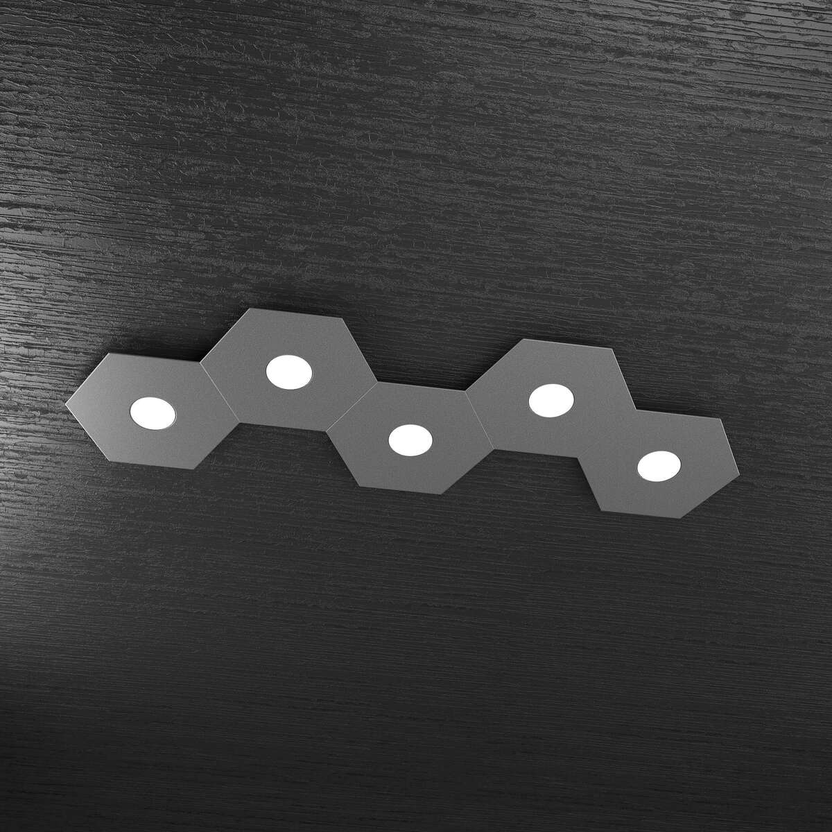 1142/5L-GA HEXAGON APPLIQUE/PLAFONIERA 5 LUCI GRIGIO ANTRACITE