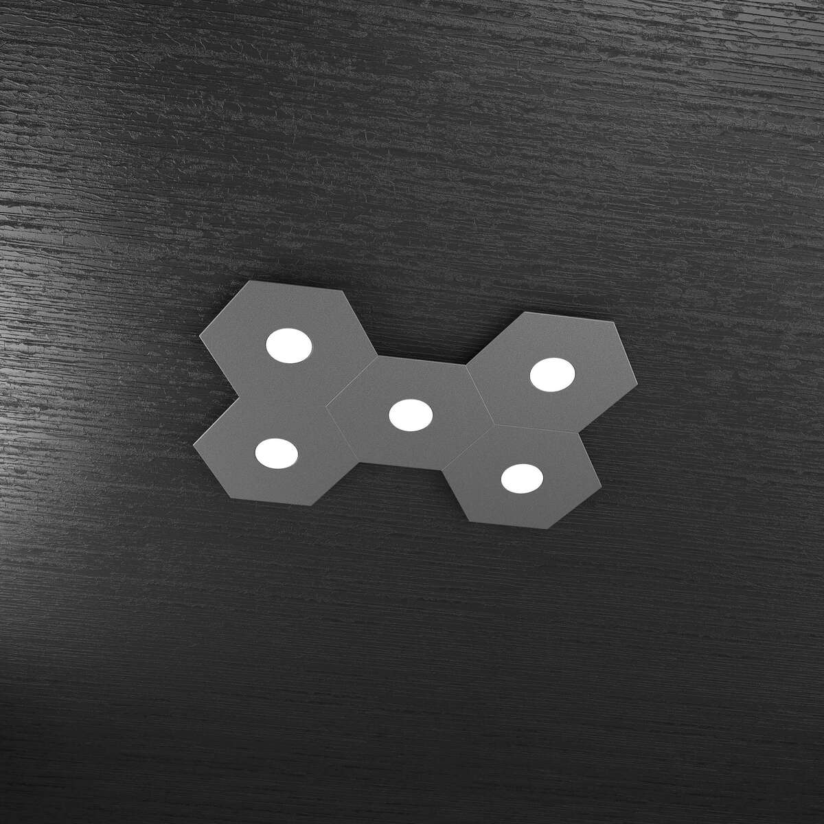 1142/5L-GA HEXAGON APPLIQUE/PLAFONIERA 5 LUCI GRIGIO ANTRACITE