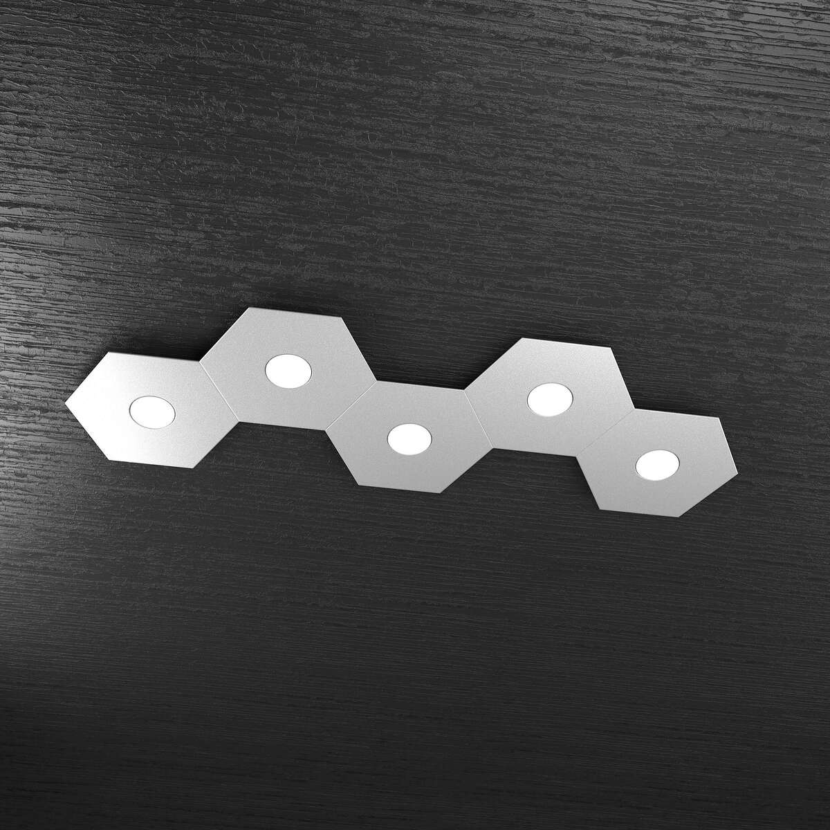 1142/5L-GR HEXAGON APPLIQUE/PLAFONIERA 5 LUCI GRIGIO