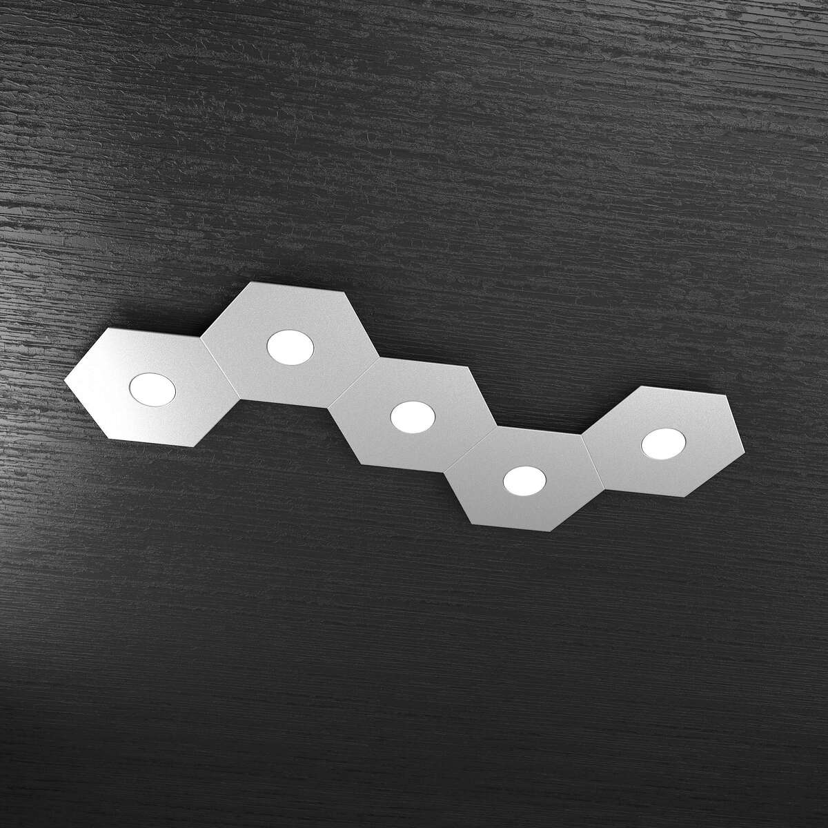1142/5L-GR HEXAGON APPLIQUE/PLAFONIERA 5 LUCI GRIGIO