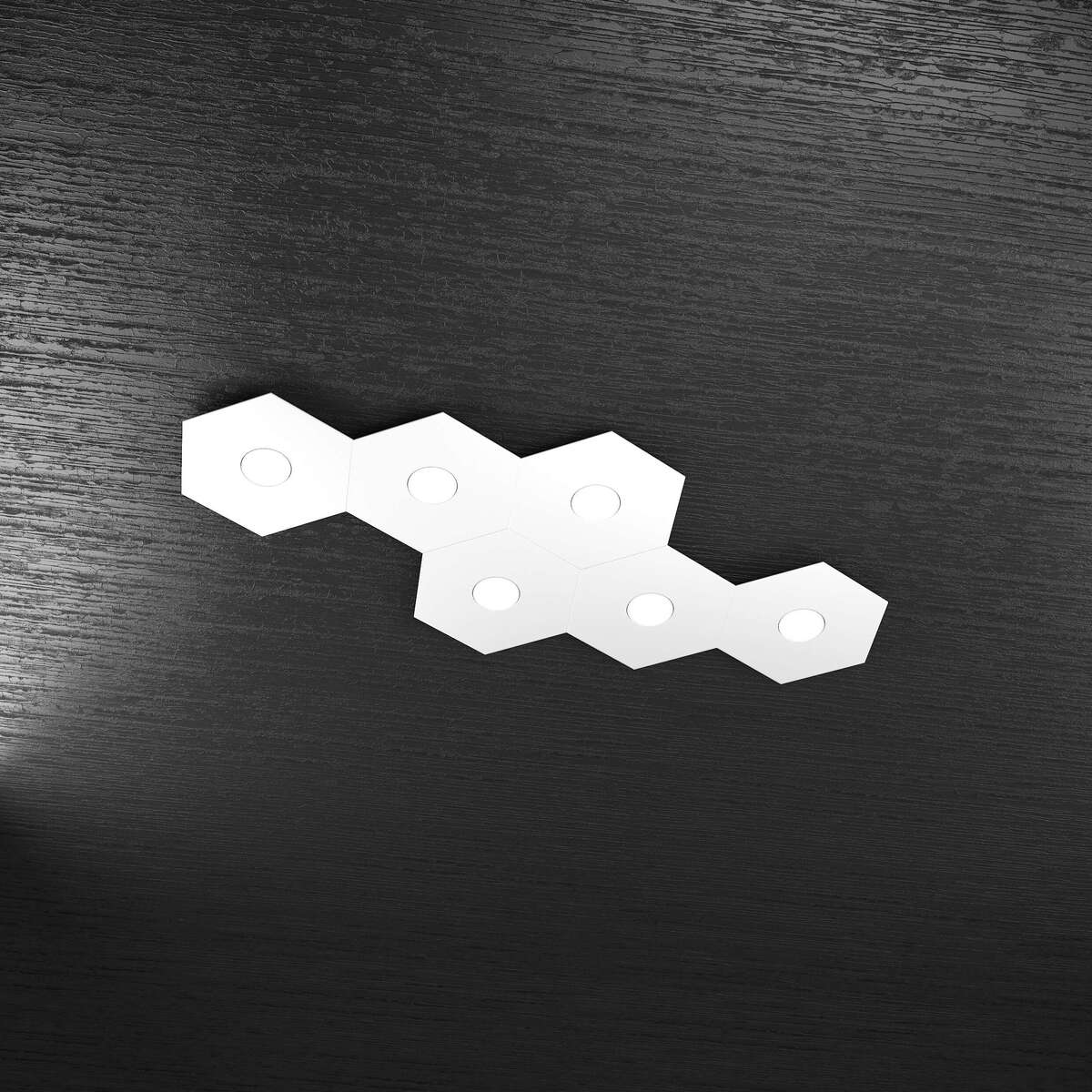 1142/6L-BI HEXAGON APPLIQUE/PLAFONIERA 6 LUCI BIANCO