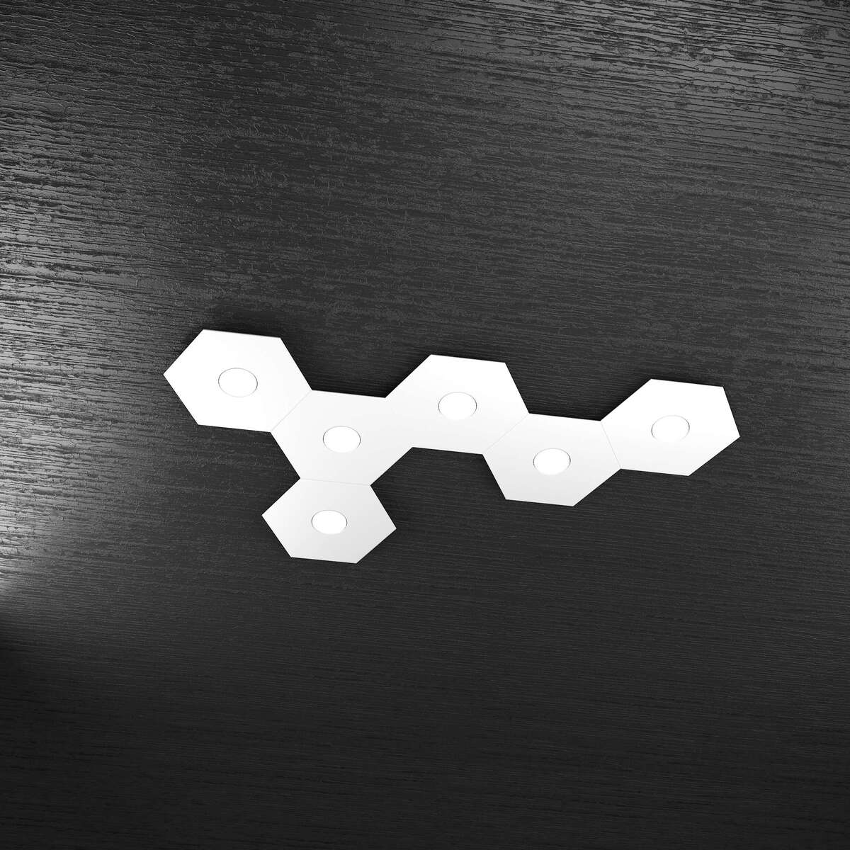 1142/6L-BI HEXAGON APPLIQUE/PLAFONIERA 6 LUCI BIANCO