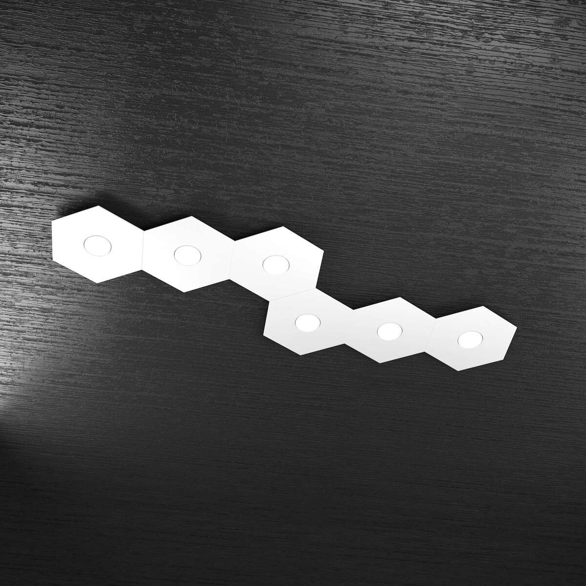 1142/6L-BI HEXAGON APPLIQUE/PLAFONIERA 6 LUCI BIANCO