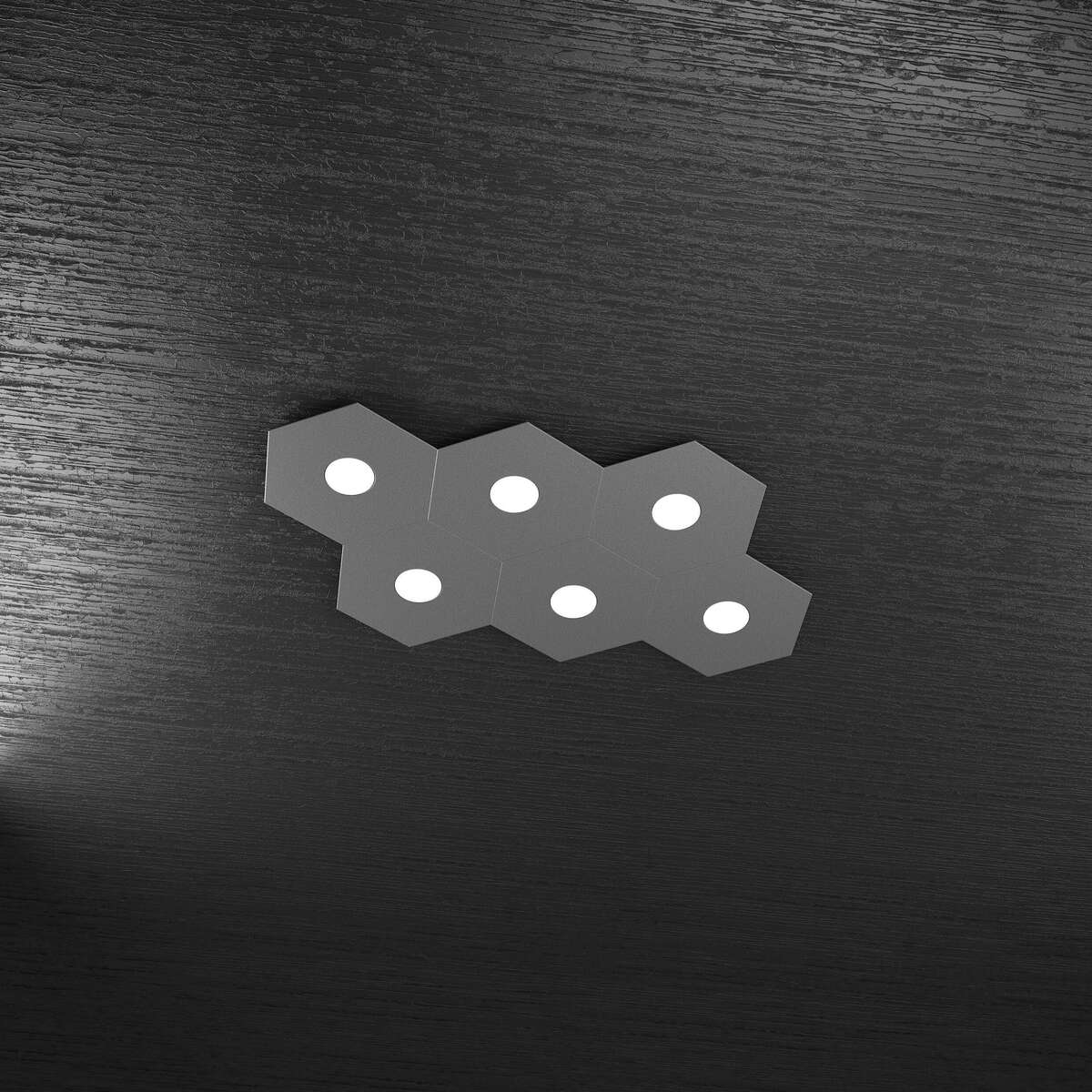 1142/6L-GA HEXAGON APPLIQUE/PLAFONIERA 6 LUCI GRIGIO ANTRACITE