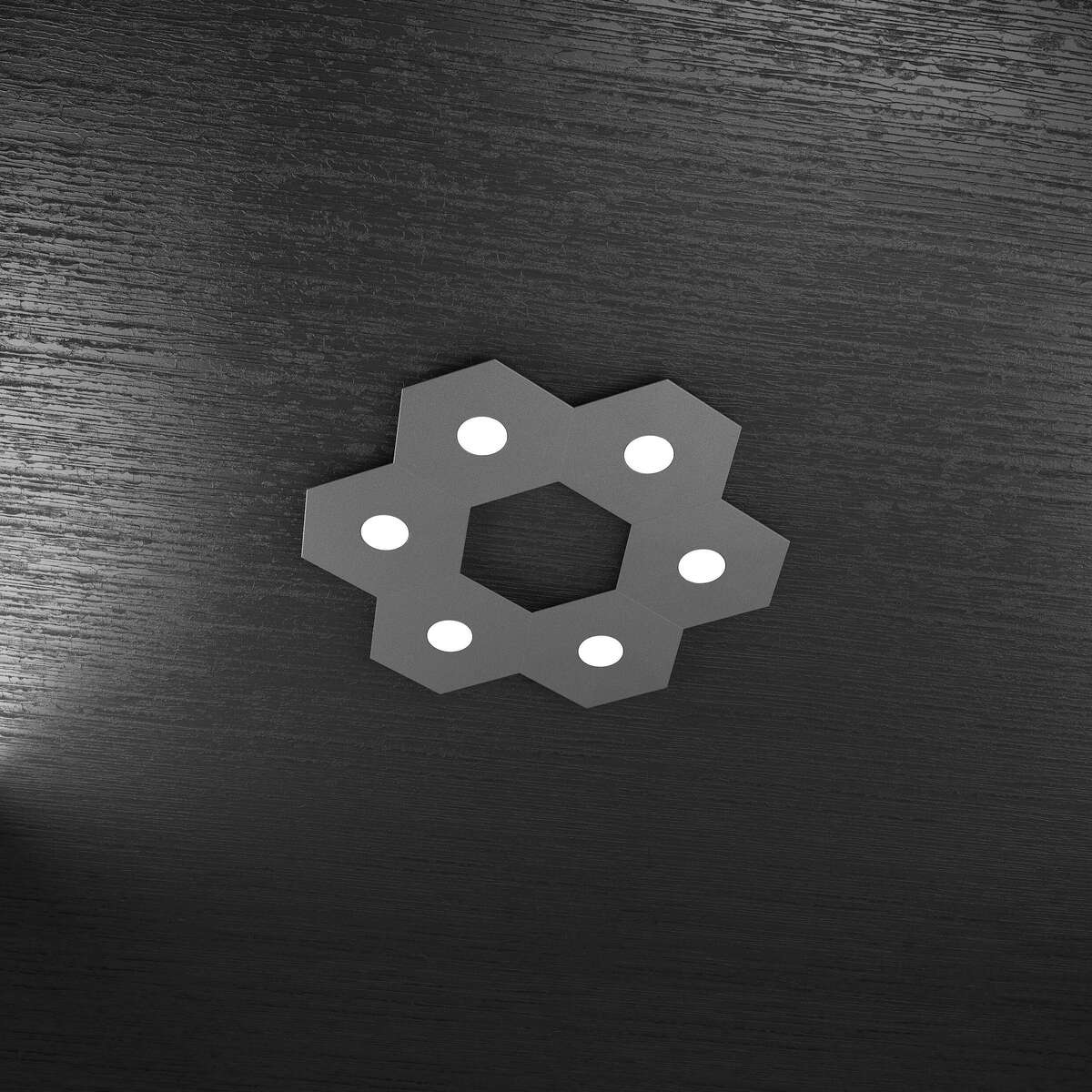 1142/6L-GA HEXAGON APPLIQUE/PLAFONIERA 6 LUCI GRIGIO ANTRACITE