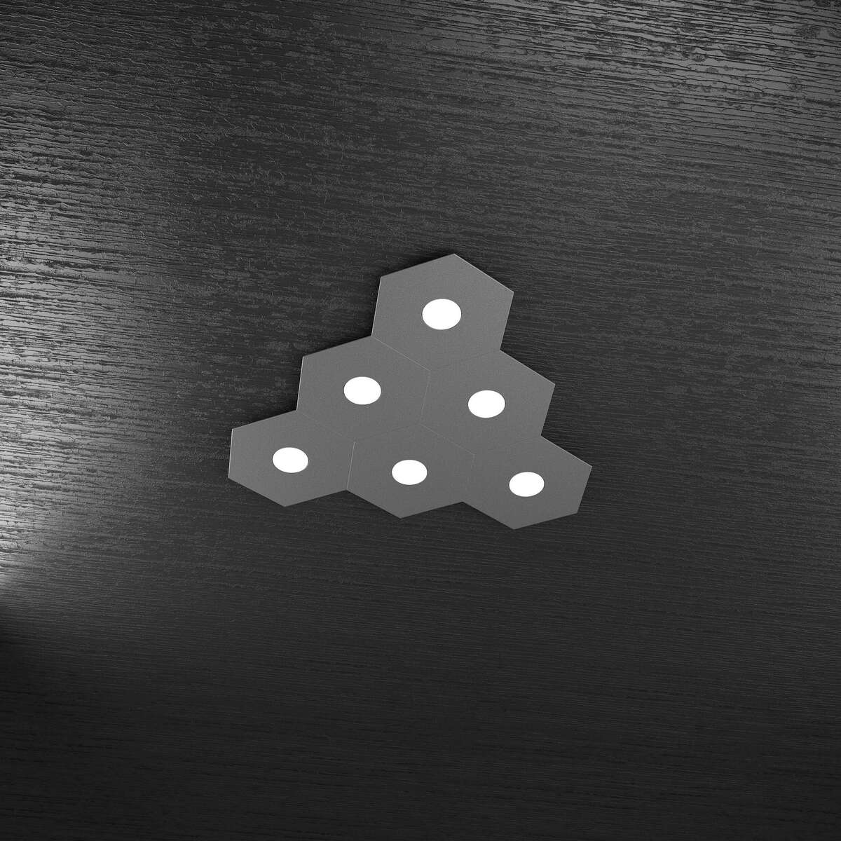 1142/6L-GA HEXAGON APPLIQUE/PLAFONIERA 6 LUCI GRIGIO ANTRACITE