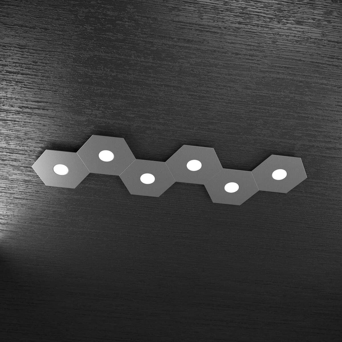1142/6L-GA HEXAGON APPLIQUE/PLAFONIERA 6 LUCI GRIGIO ANTRACITE
