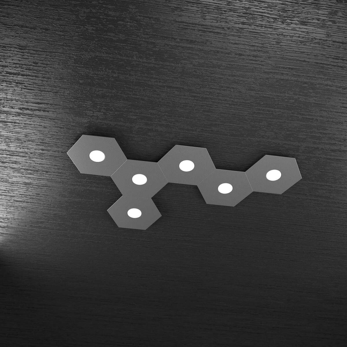 1142/6L-GA HEXAGON APPLIQUE/PLAFONIERA 6 LUCI GRIGIO ANTRACITE