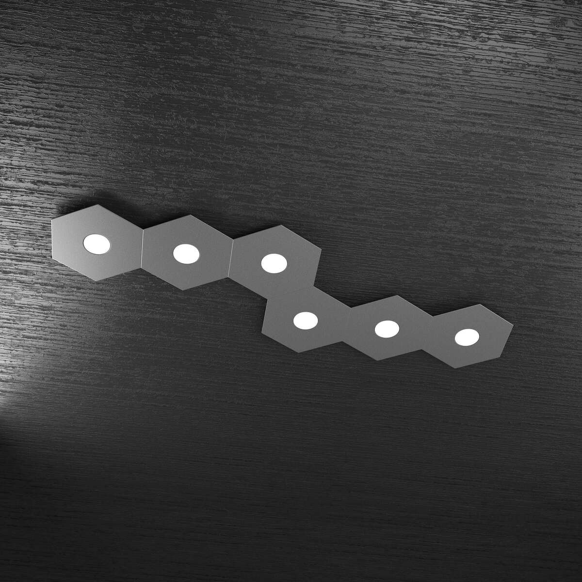 1142/6L-GA HEXAGON APPLIQUE/PLAFONIERA 6 LUCI GRIGIO ANTRACITE