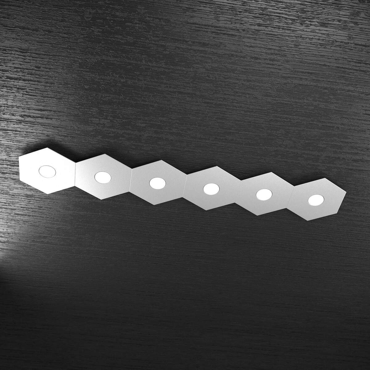1142/6L-GR HEXAGON APPLIQUE/PLAFONIERA 6 LUCI GRIGIO