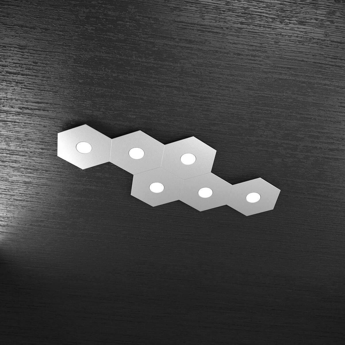 1142/6L-GR HEXAGON APPLIQUE/PLAFONIERA 6 LUCI GRIGIO