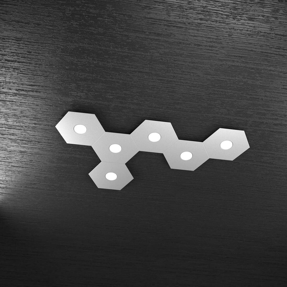 1142/6L-GR HEXAGON APPLIQUE/PLAFONIERA 6 LUCI GRIGIO