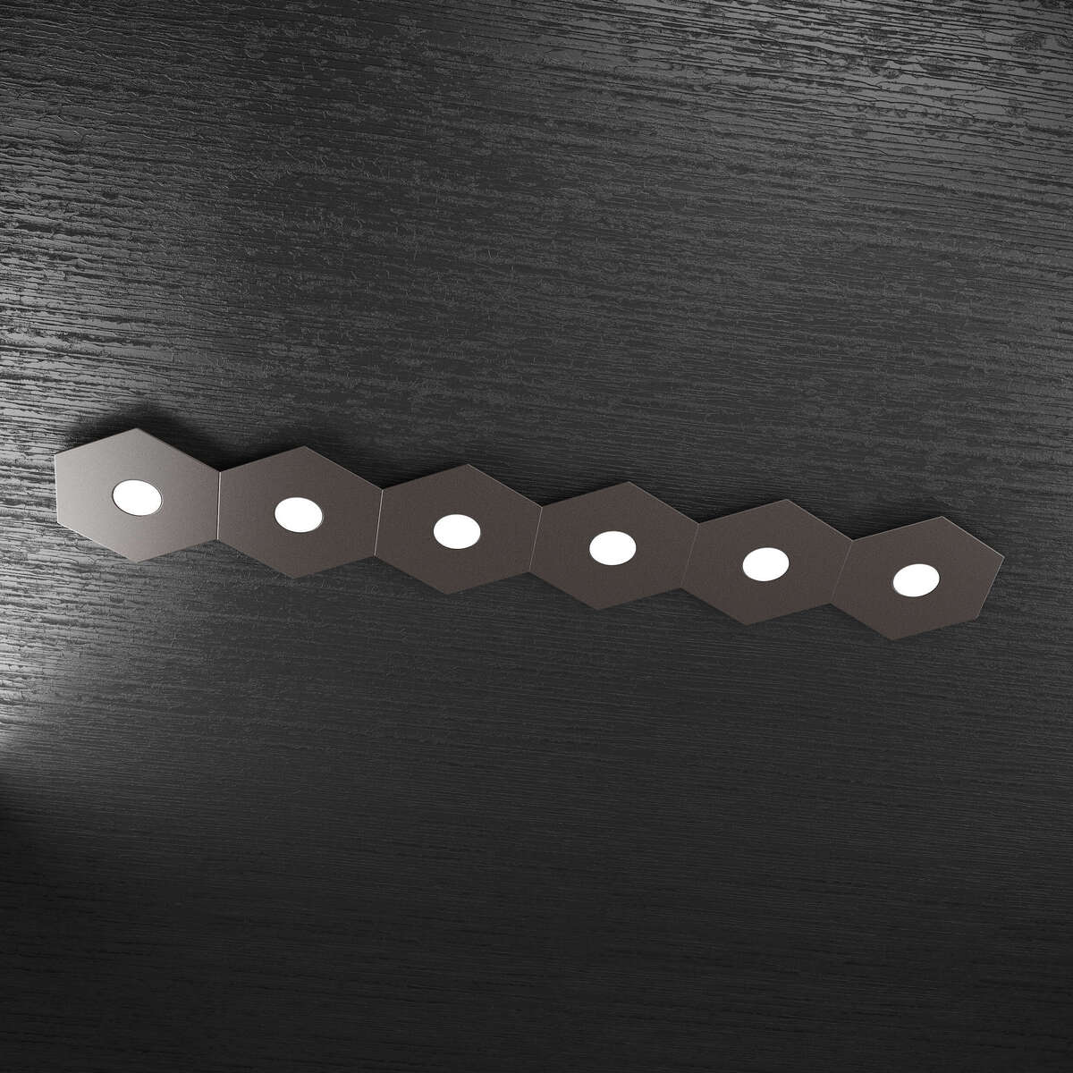 1142/6L-MA HEXAGON APPLIQUE/PLAFONIERA 6 LUCI MARRONE