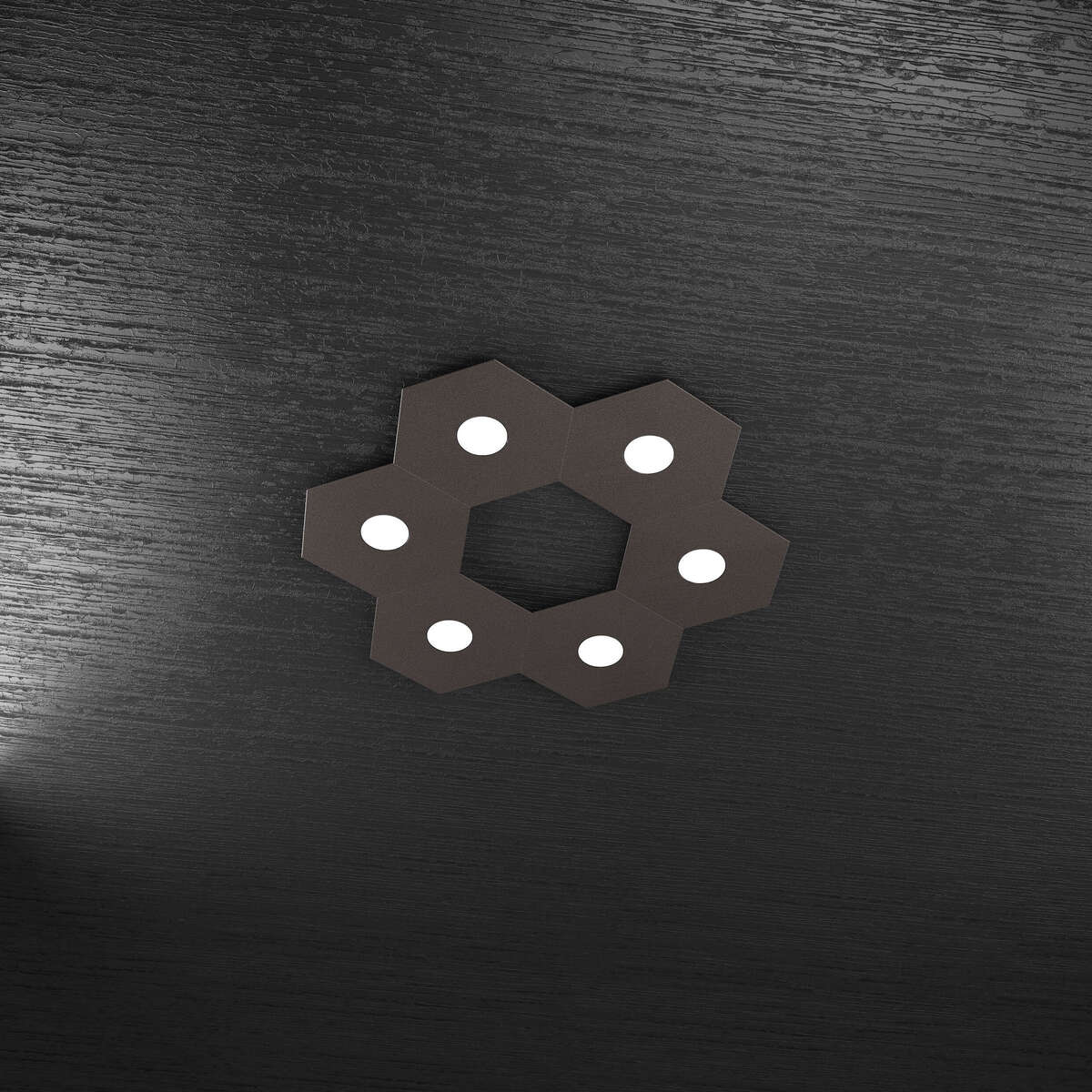 1142/6L-MA HEXAGON APPLIQUE/PLAFONIERA 6 LUCI MARRONE