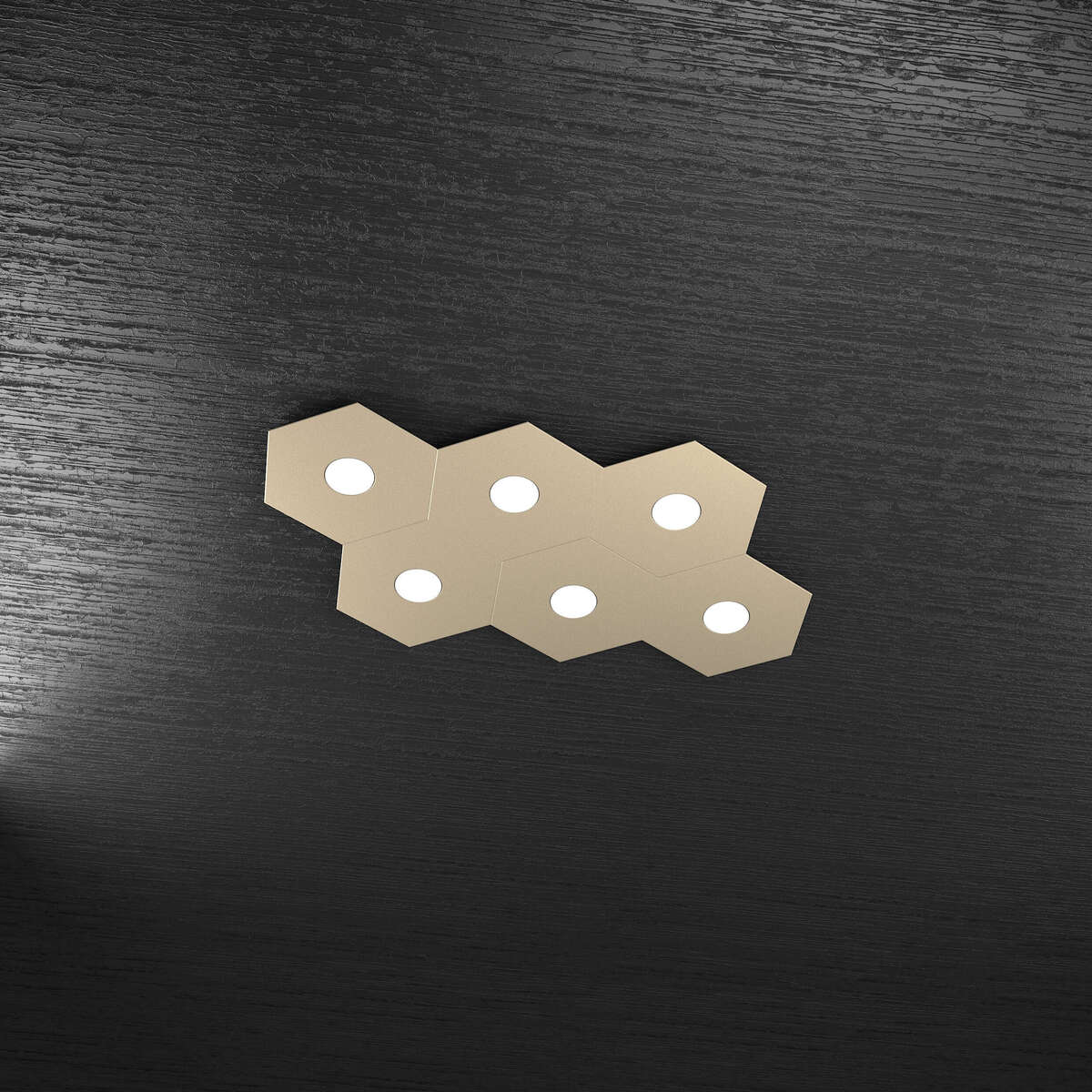 1142/6L-SA HEXAGON APPLIQUE/PLAFONIERA 6 LUCI SABBIA