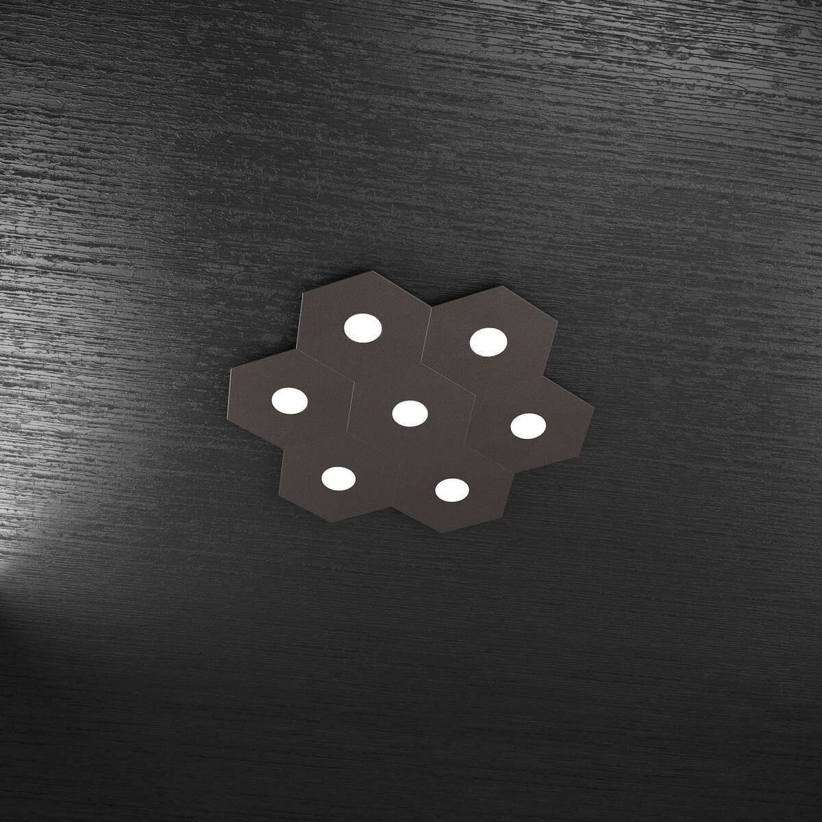 1142/7L-MA HEXAGON APPLIQUE/PLAFONIERA 7 LUCI MARRONE