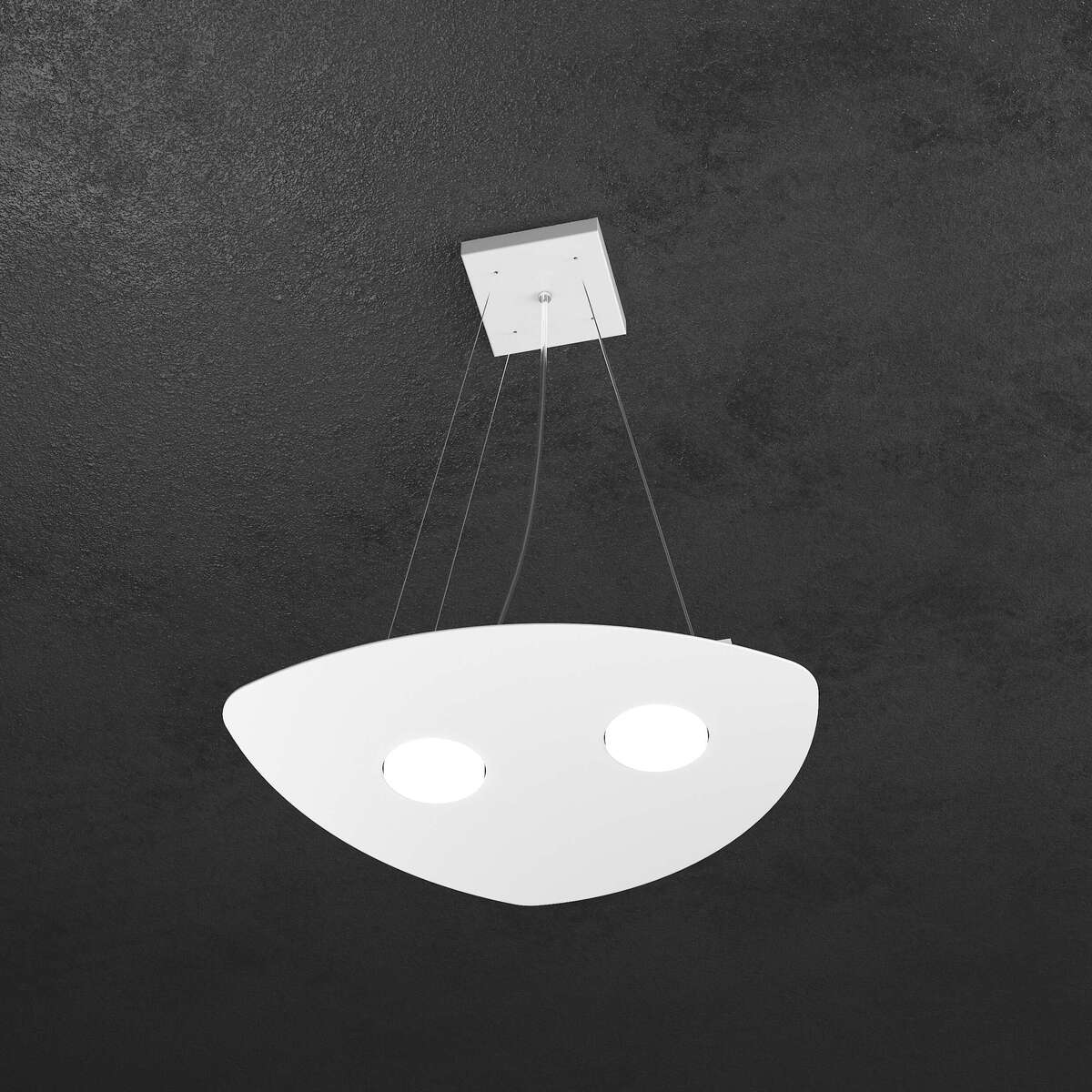 1143/S2-BI SHAPE SOSPENSIONE 2 LUCI BIANCO