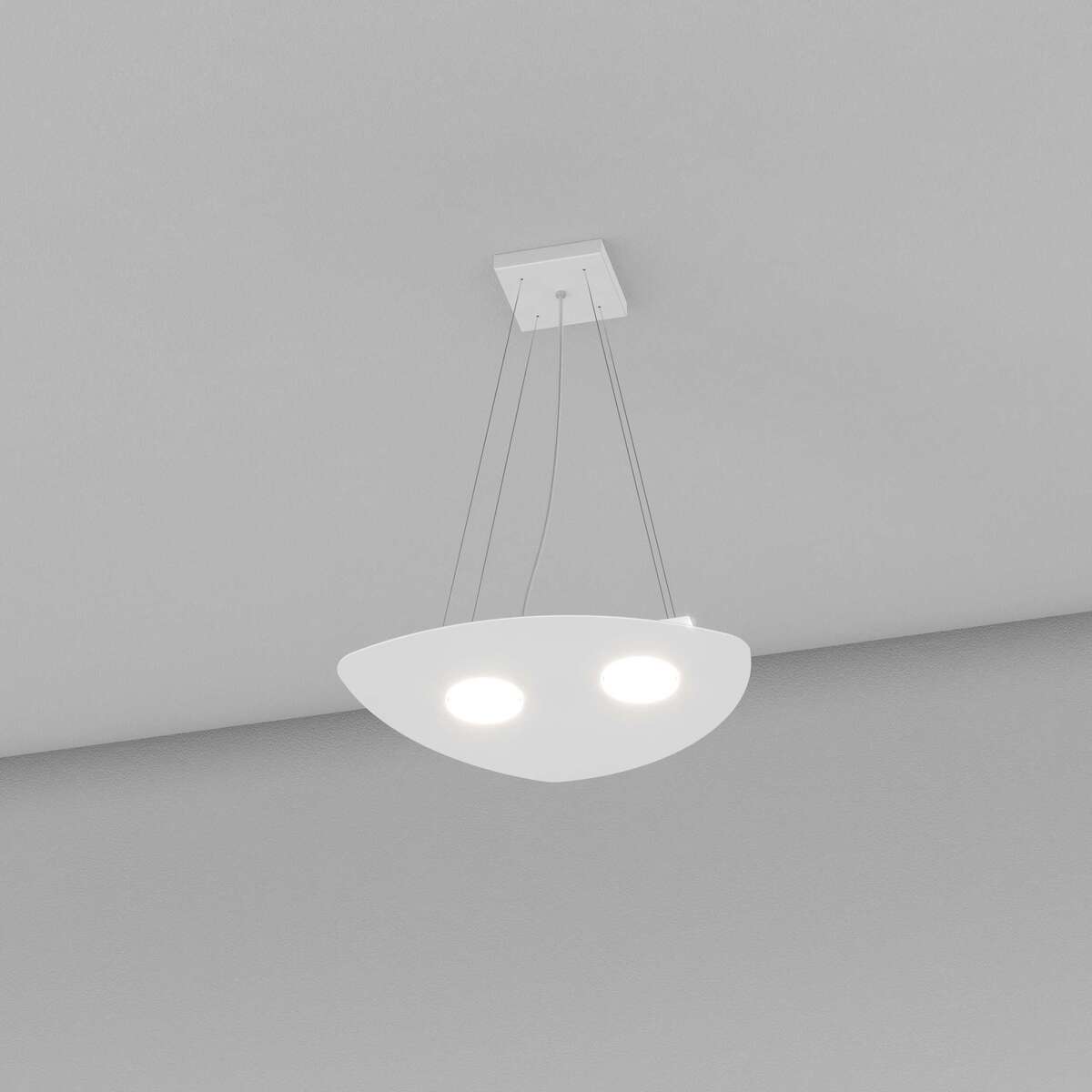 1143/S2-BI SHAPE SOSPENSIONE 2 LUCI BIANCO