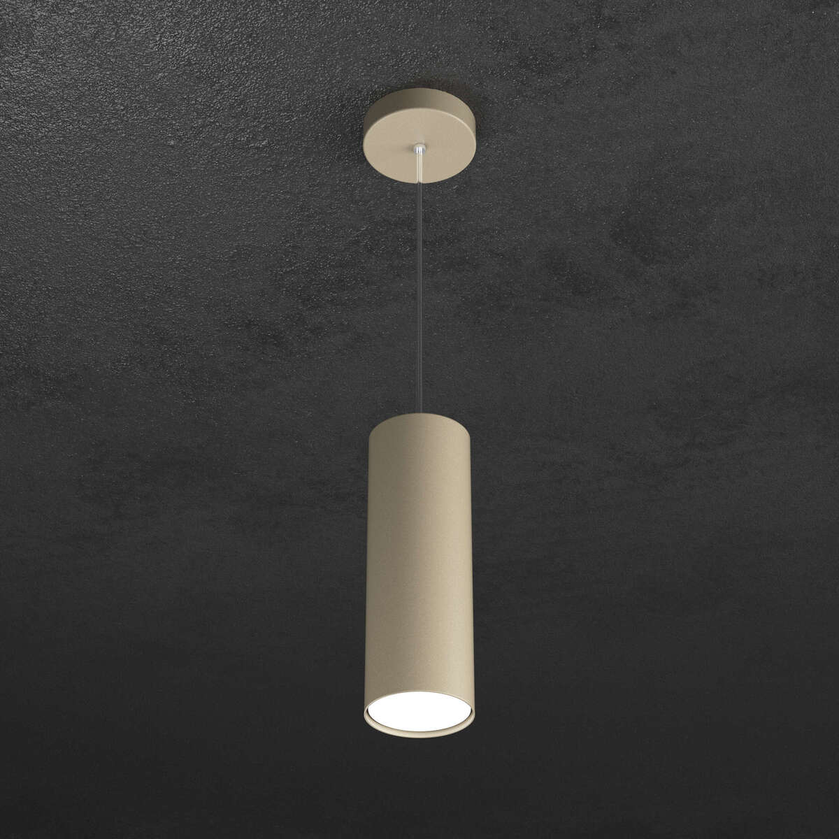 1143/S25-SA SHAPE SOSPENSIONE TUBO H.25 1 LUCE SABBIA