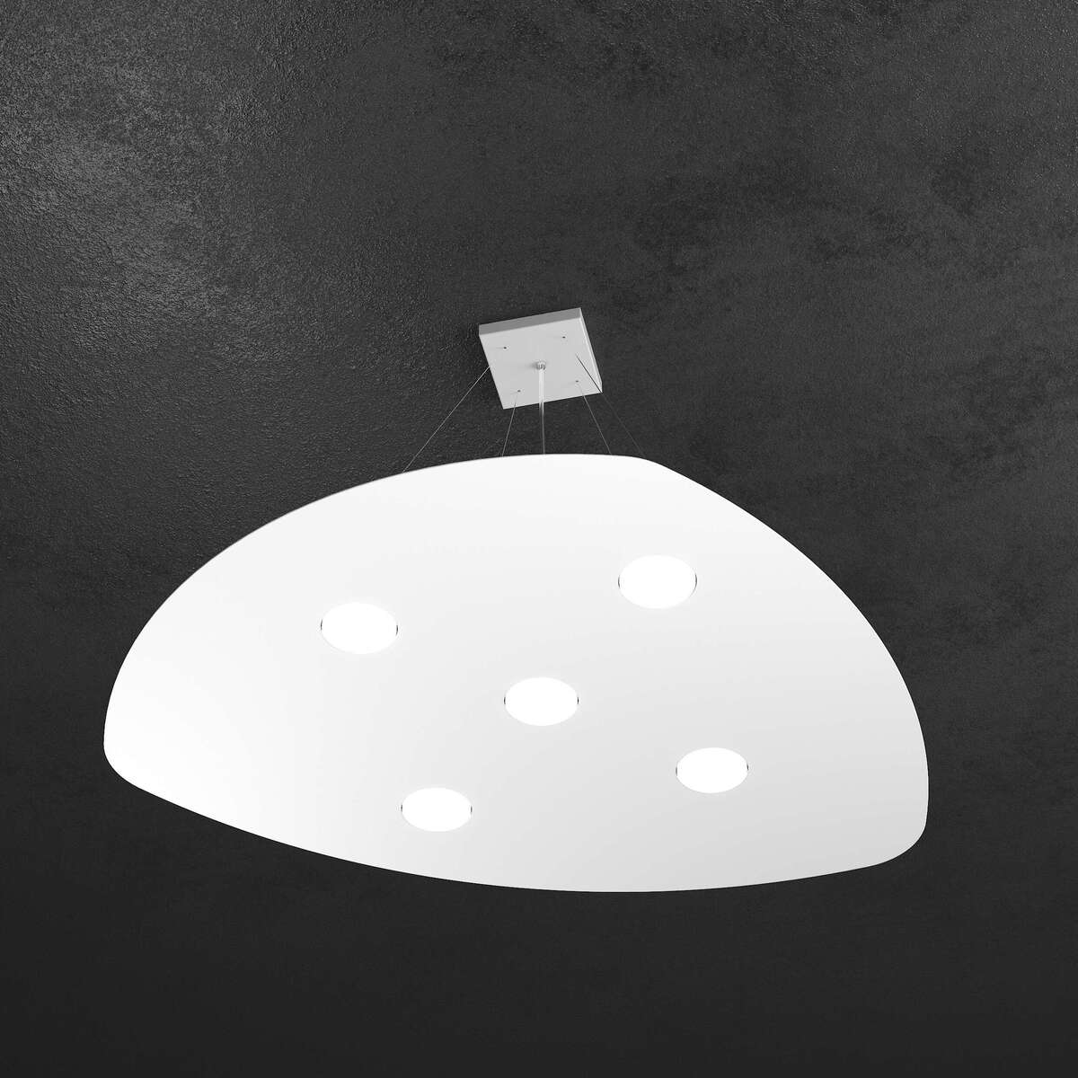 1143/S5-BI SHAPE SOSPENSIONE 5 LUCI BIANCO