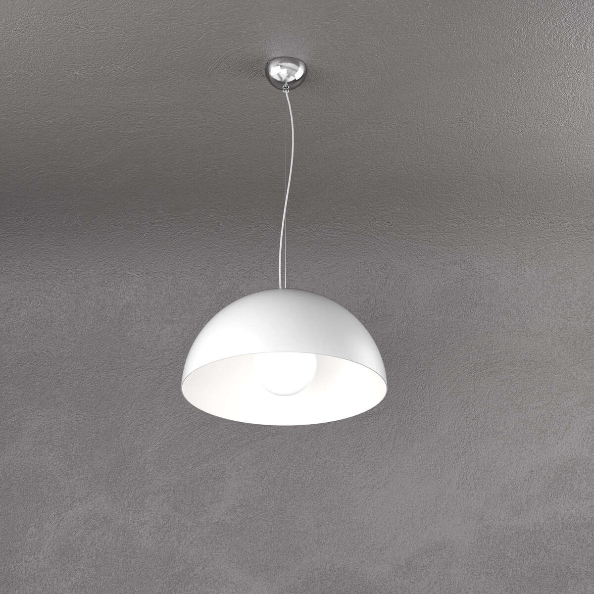 CUP SOSPENSIONE D.35 CM. 1 LUCE BIANCO