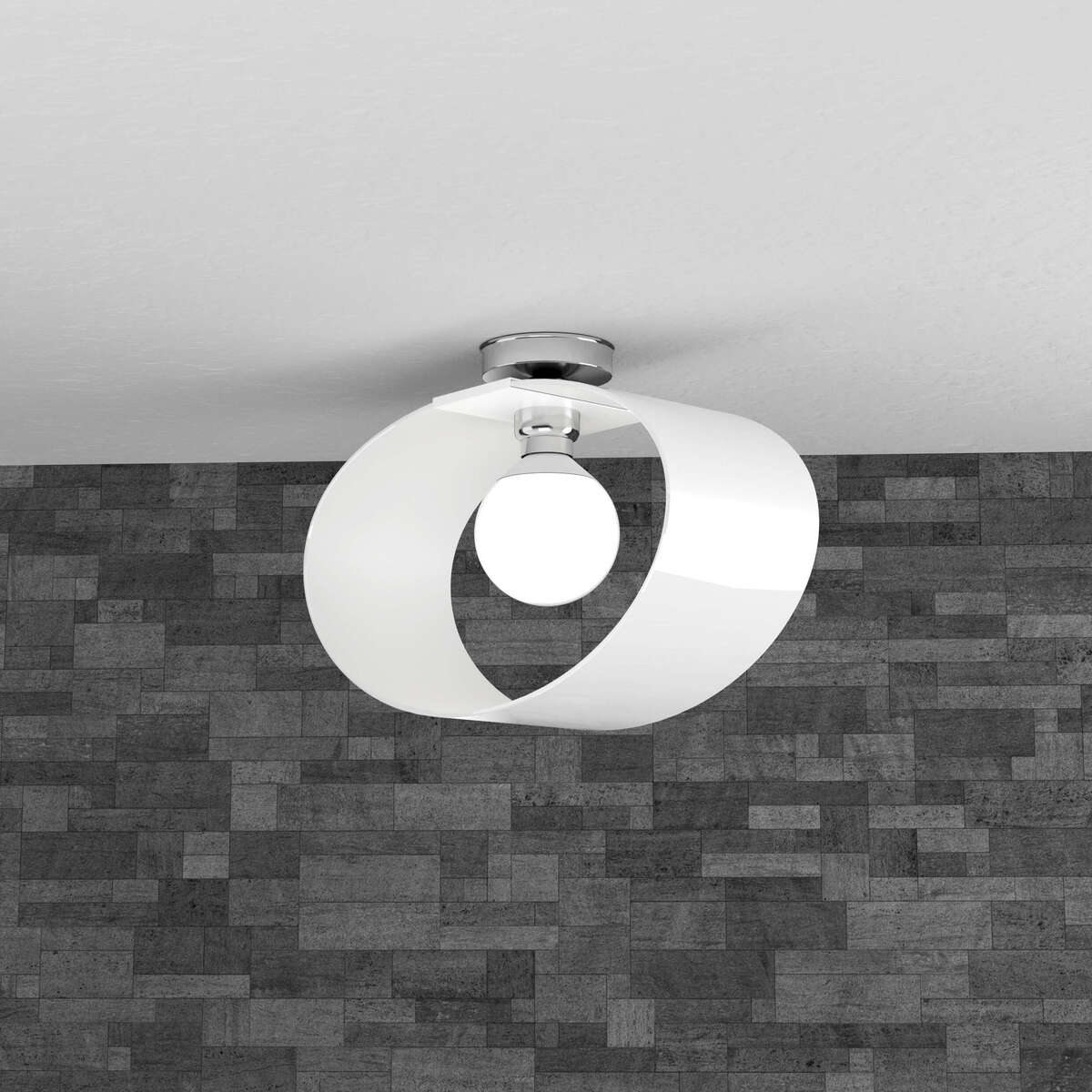 LAP PLAFONIERA D.40 CM. 1 LUCE BIANCO