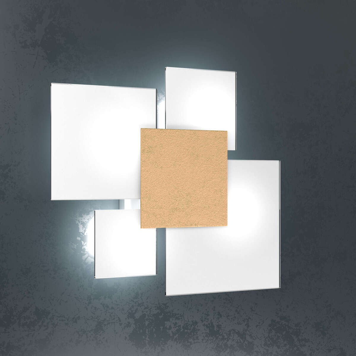 UPGRADE/45 APPLIQUE/PLAFONIERA 4 LUCI FOGLIA ORO