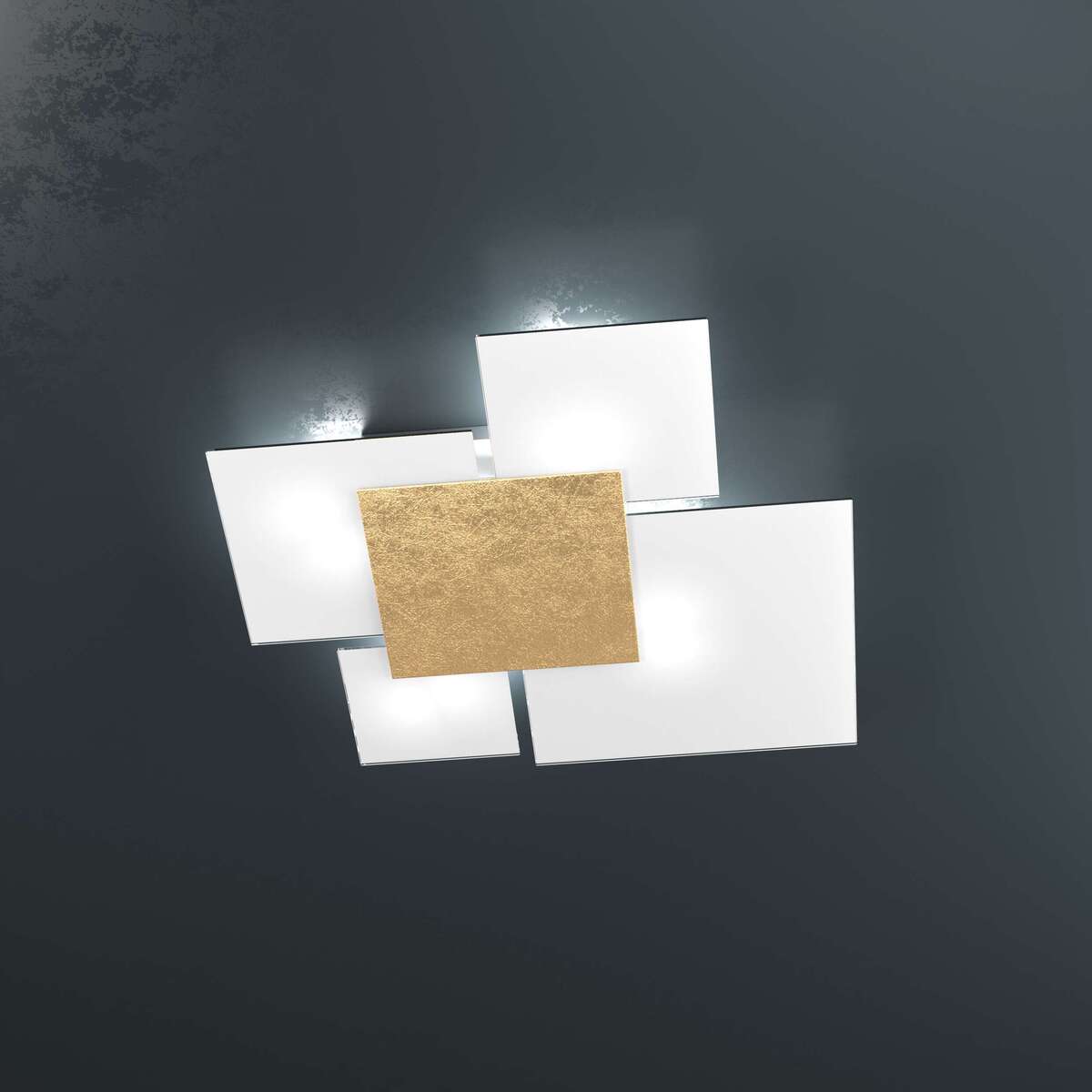 1148/70-FO UPGRADE/70 APPLIQUE/PLAFONIERA 4 LUCI FOGLIA ORO