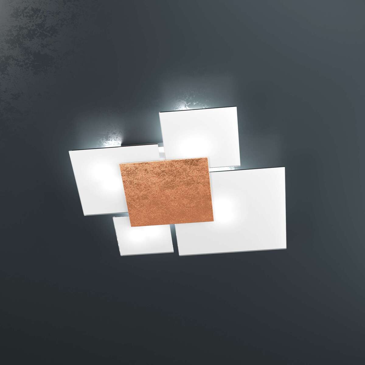 1148/70-FR UPGRADE/70 APPLIQUE/PLAFONIERA 4 LUCI FOGLIA RAME