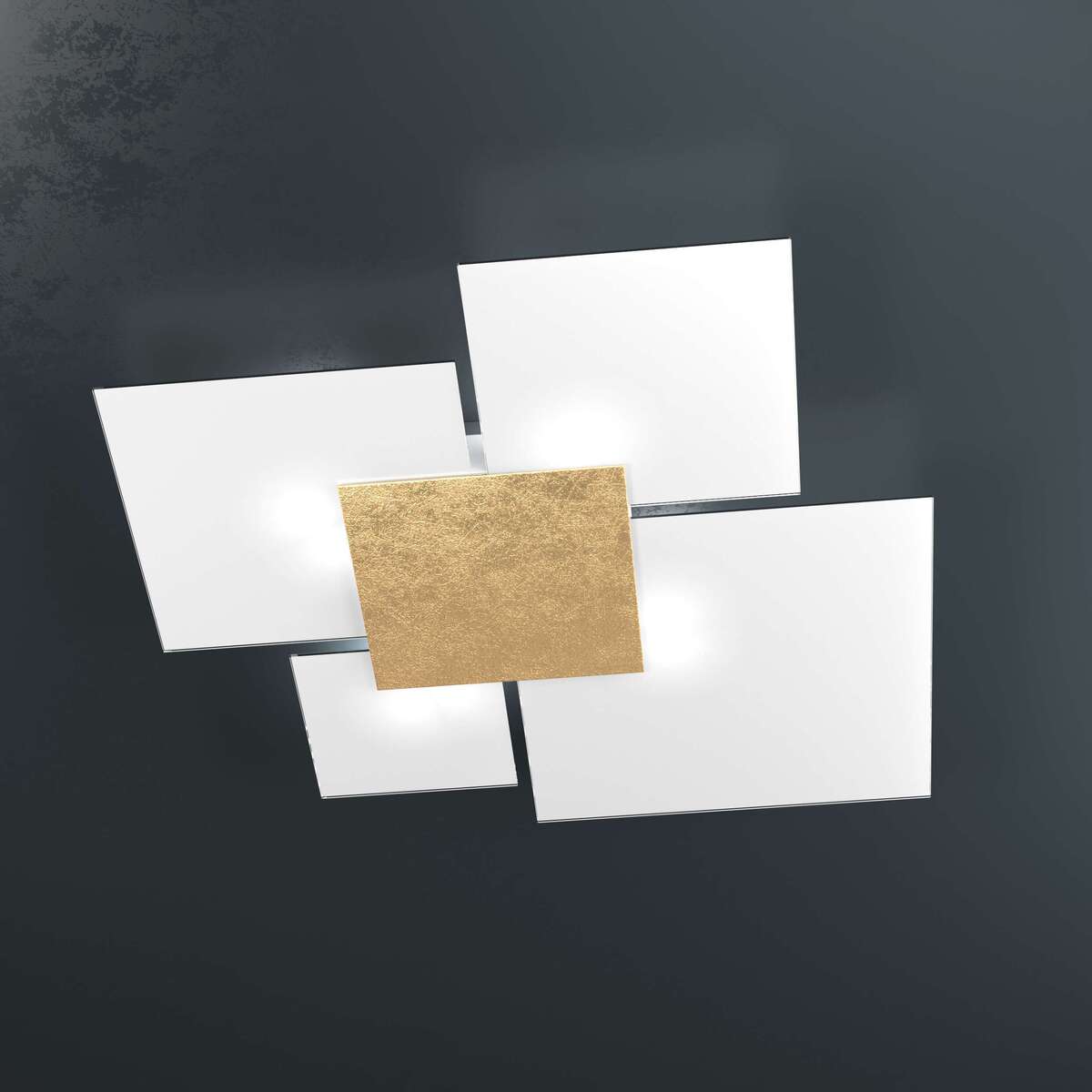 1148/90-FO UPGRADE/90 APPLIQUE/PLAFONIERA 4 LUCI FOGLIA ORO